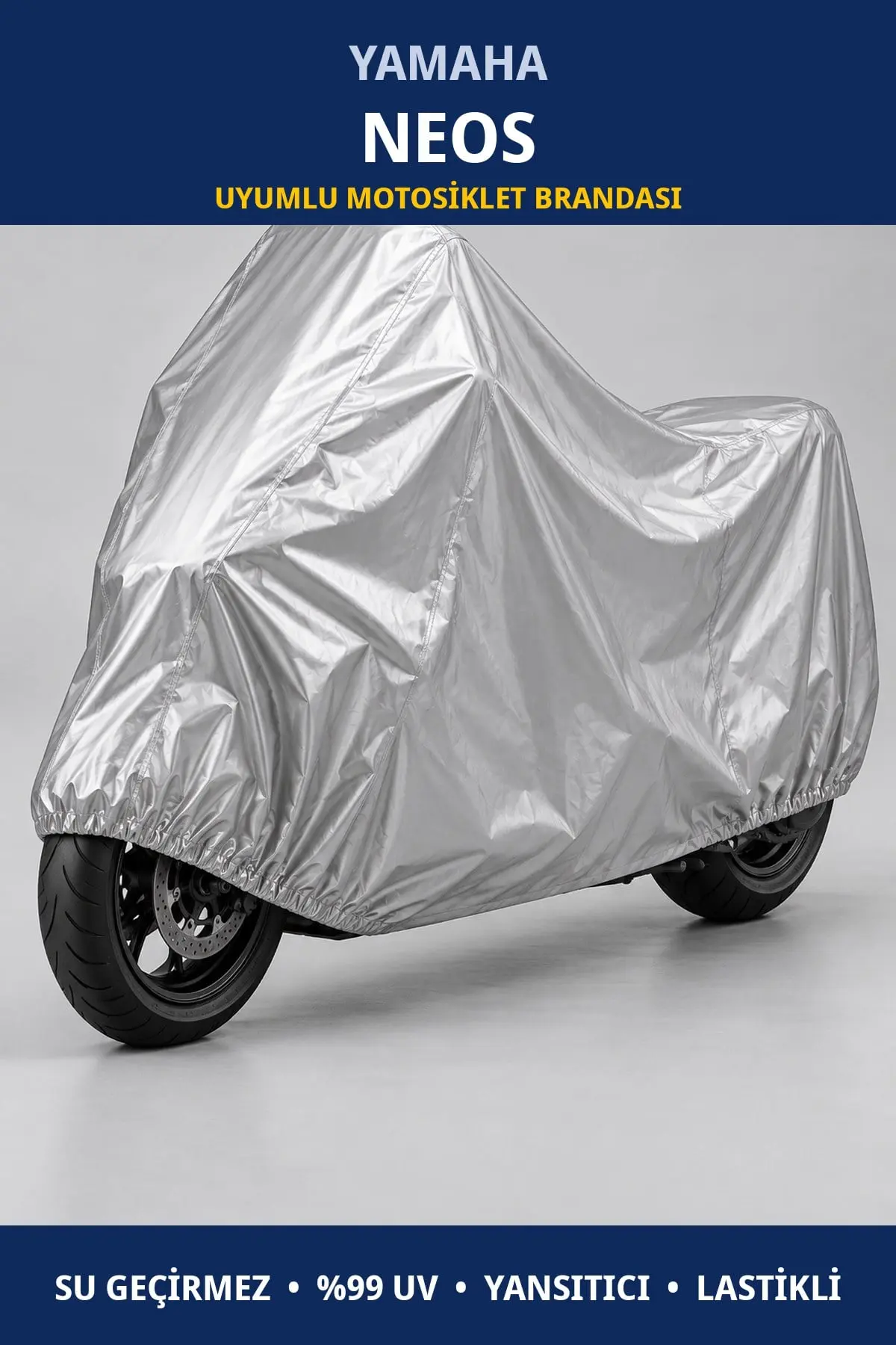 Yamaha Neos Uyumlu Motosiklet Brandası – Su Geçirmez, UV Korumalı, Lastikli