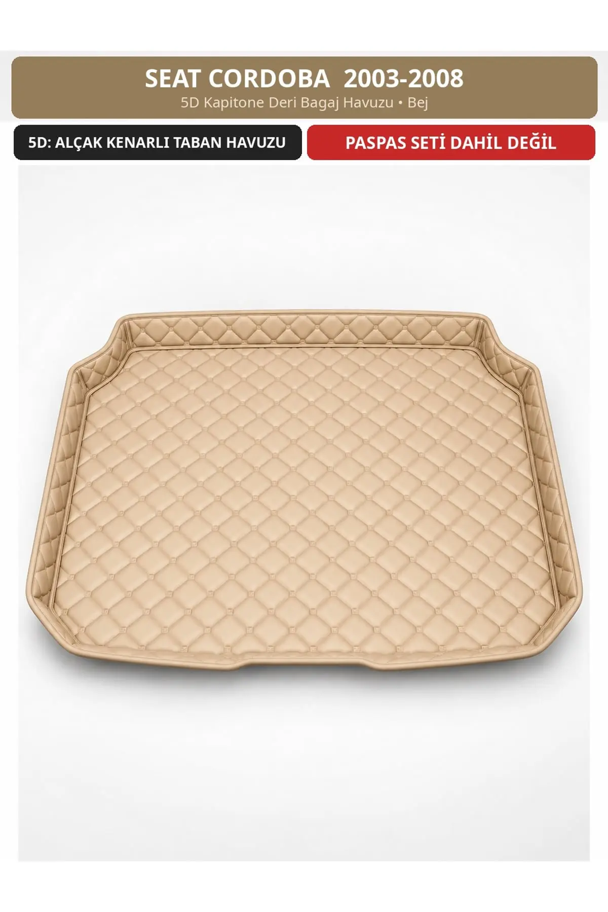 Seat Cordoba 2003-2008 5D Kapitone Deri Bagaj Havuzu Bej (1)