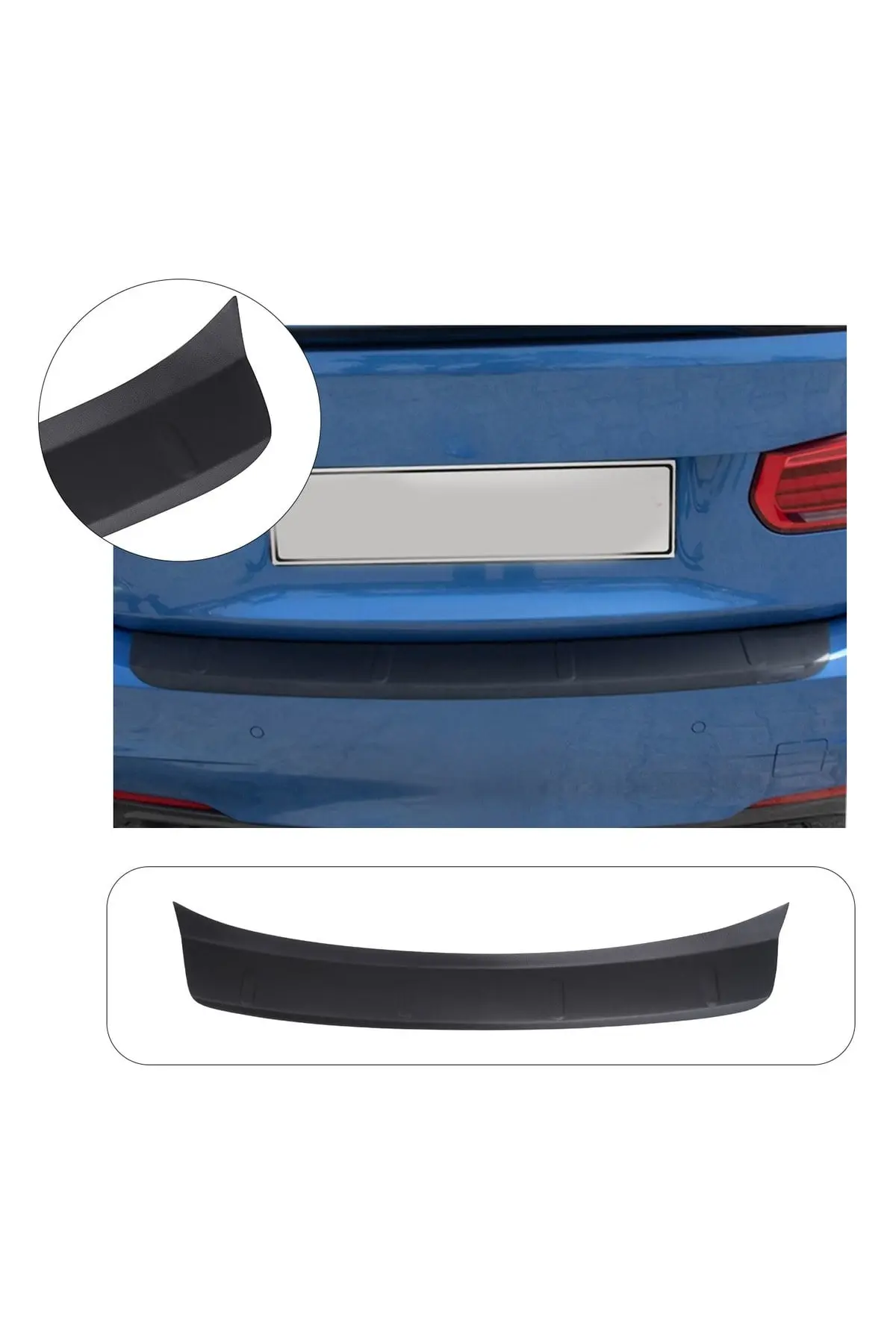 BMW 3 Serisi F30 Sedan 2011-2019 Uyumlu Arka Tampon Eşiği Koruma ABS Mat Siyah (1)