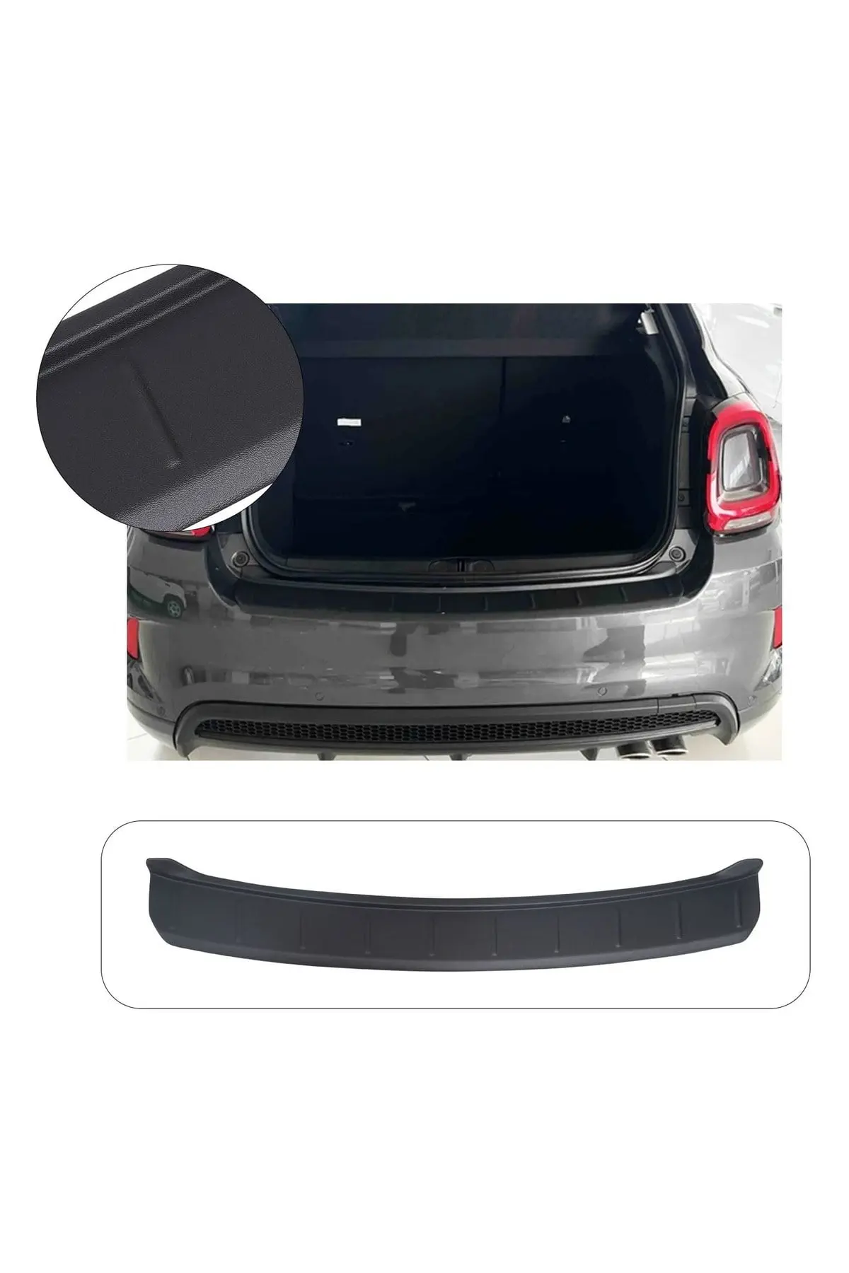 Fiat 500X Sport 2020 ve Sonrası Uyumlu Arka Tampon Eşiği Koruma ABS Mat Siyah (1)