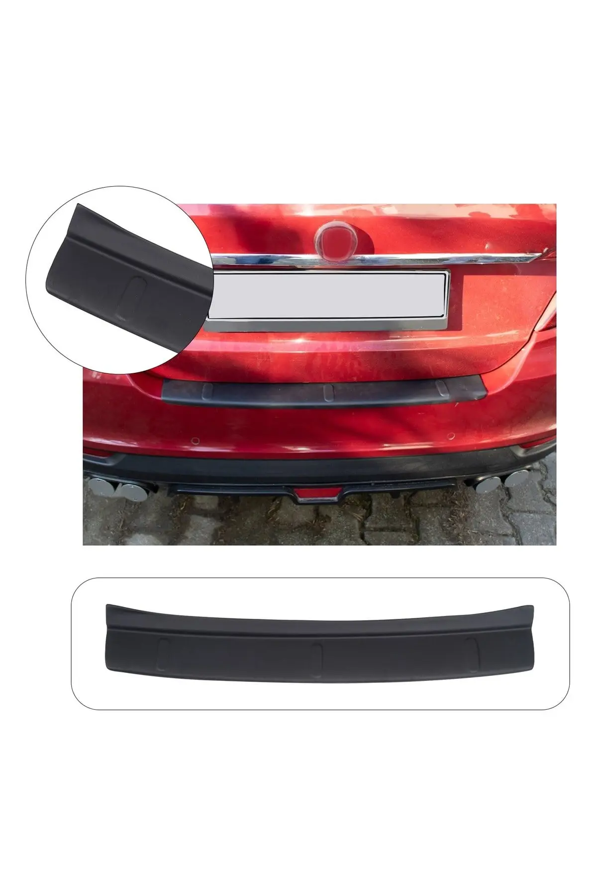 Fiat Egea Sedan 2015 ve Sonrası Uyumlu Arka Tampon Eşiği Koruma ABS Mat Siyah (1)