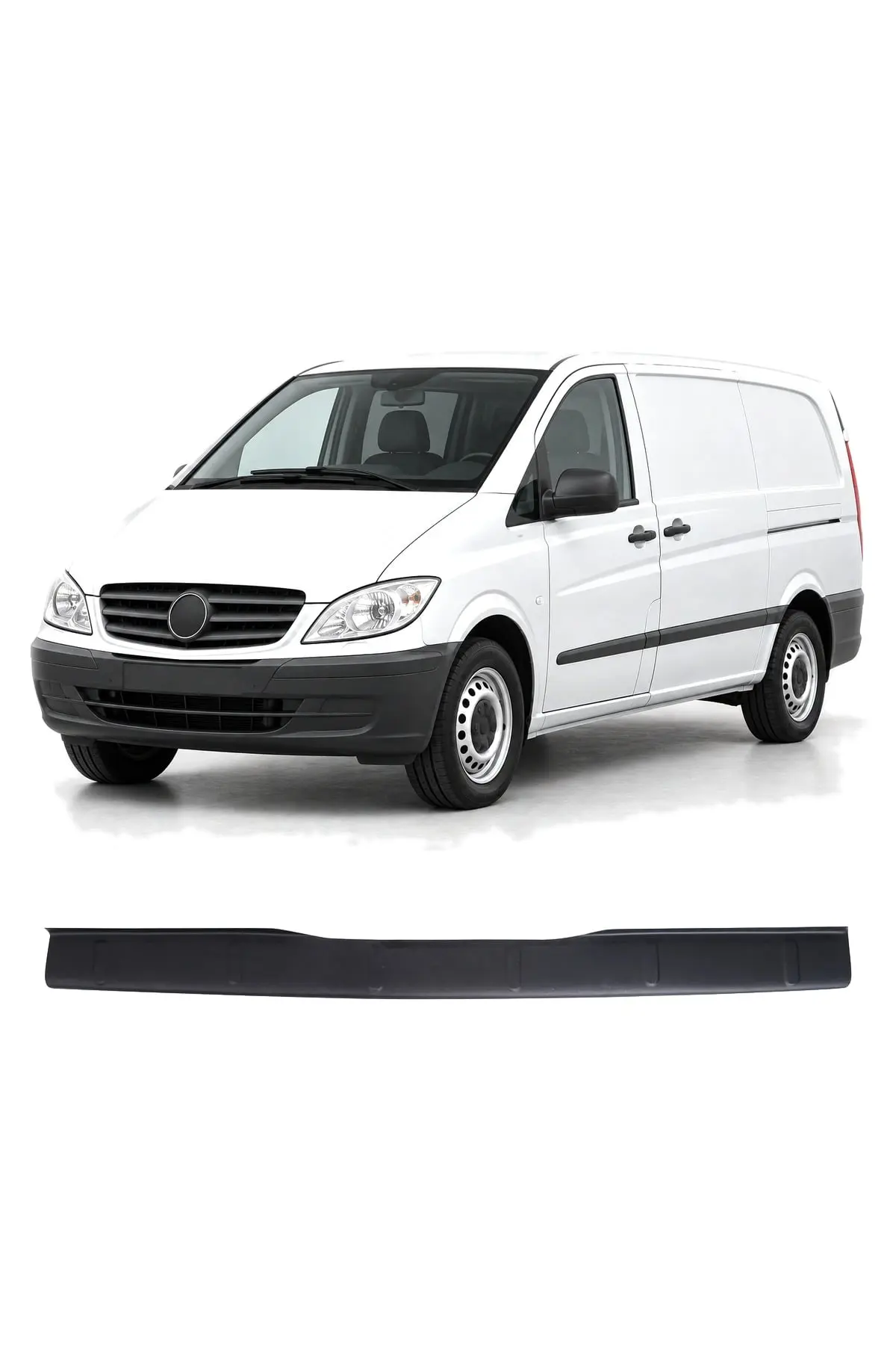 Mercedes-Benz Vito W639 2004-2010 Uyumlu Arka Tampon Eşiği Koruma ABS Mat Siyah (1)