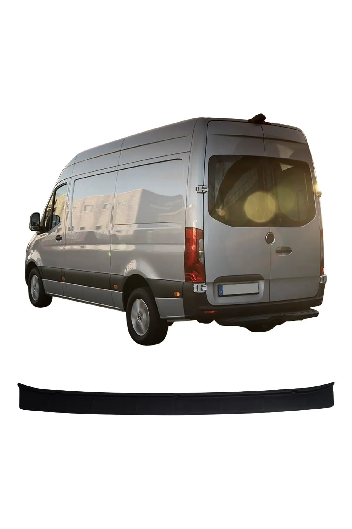 Mercedes-Benz Sprinter W906 2006-2012 Uyumlu Arka Tampon Eşiği Koruma ABS Mat Siyah (1)