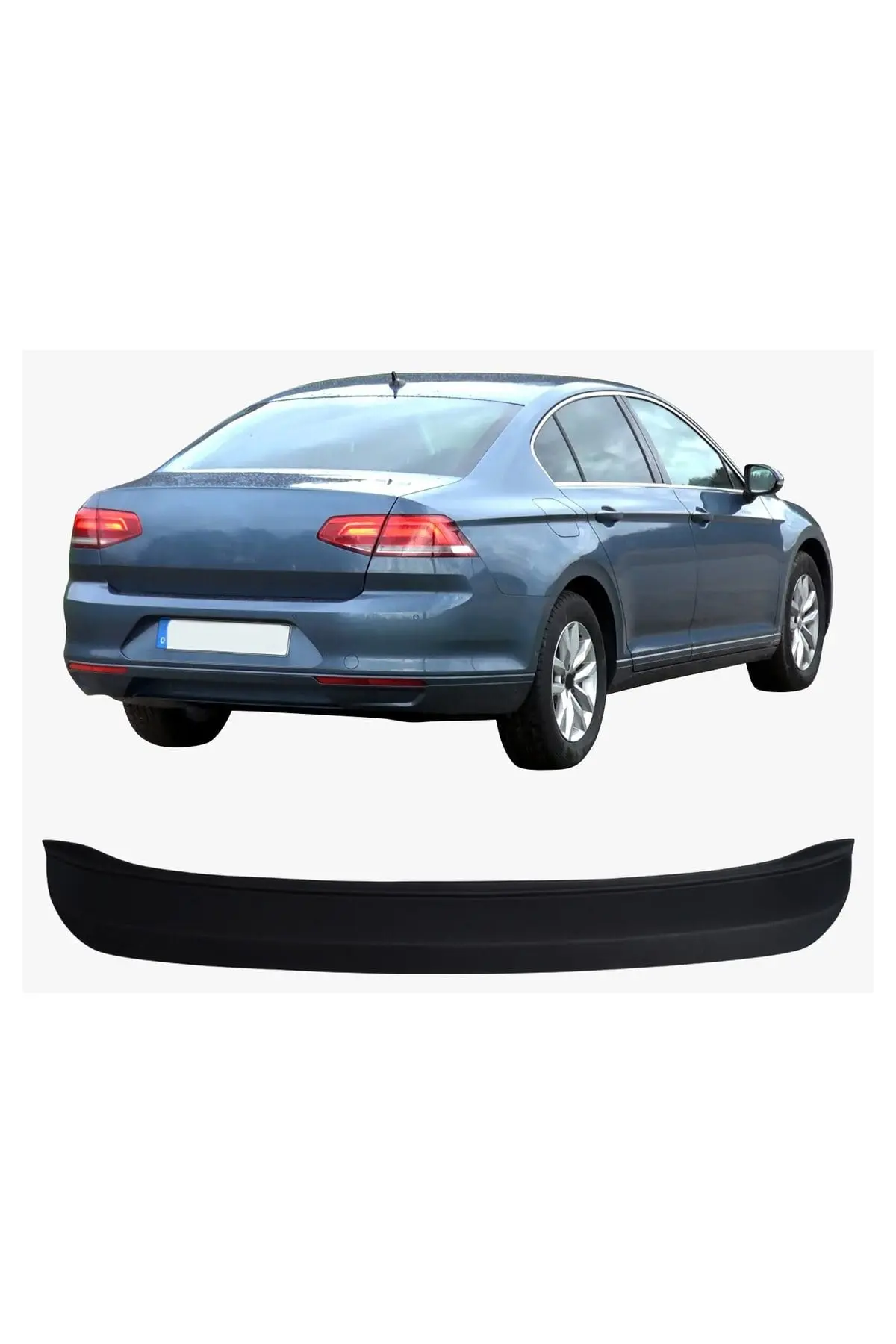 Volkswagen Passat B8 Sedan 2015-2019 Uyumlu Arka Tampon Eşiği Koruma ABS Mat Siyah (1)