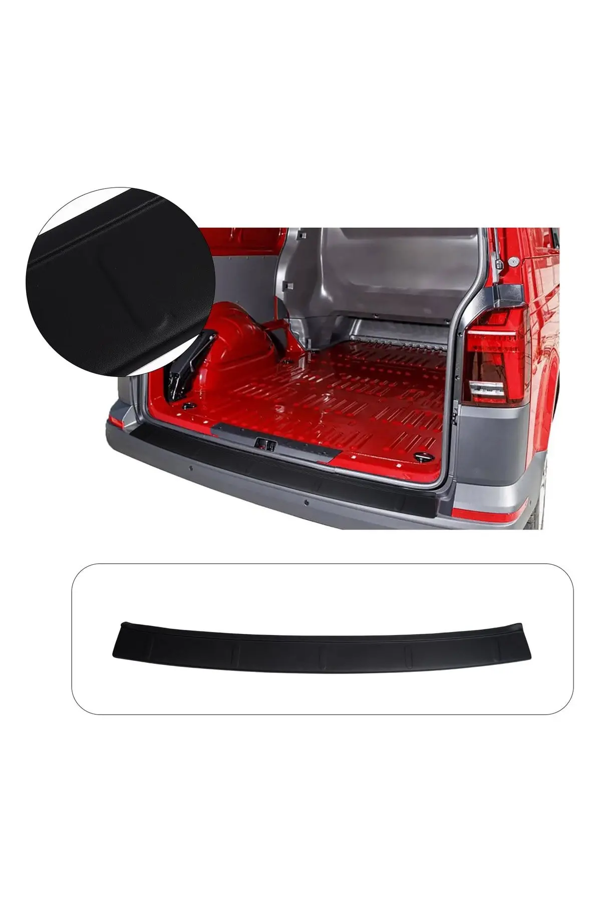 Volkswagen Transporter T6 2015-2020 Uyumlu Arka Tampon Eşiği Koruma ABS Mat Siyah (1)