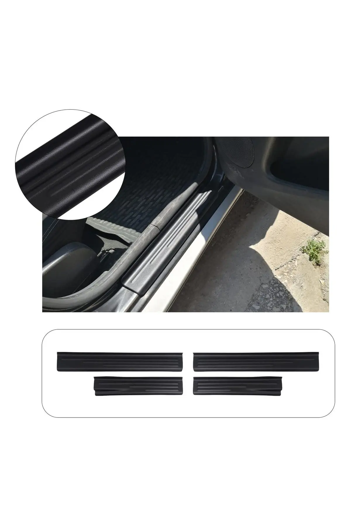 Dacia Duster 2010-2017 Uyumlu Kapı Eşiği Koruma ABS 4 Parça Mat Siyah (1)