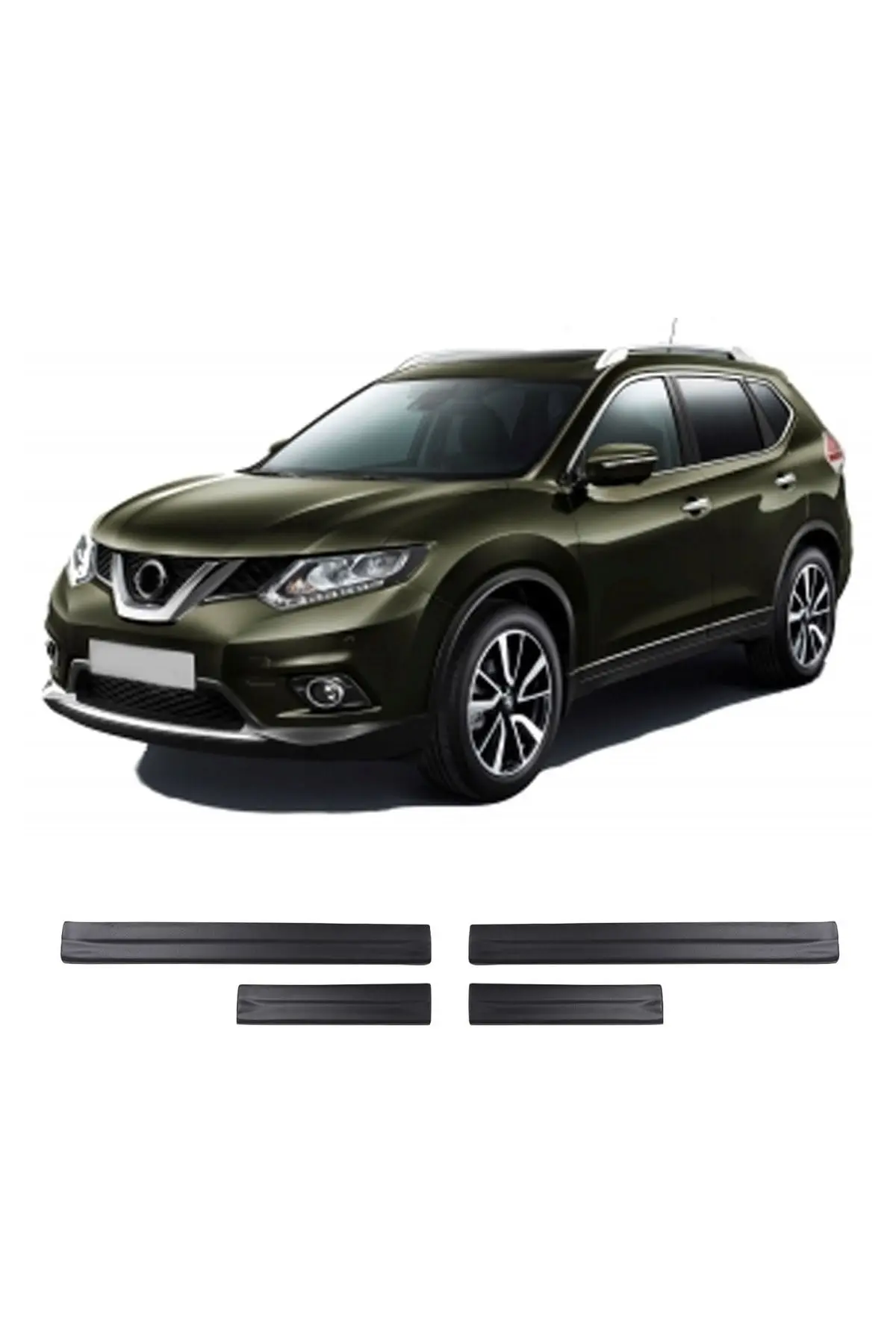 Nissan X-Trail 2017-2021 Uyumlu Kapı Eşiği Koruma ABS 4 Parça Mat Siyah (1)