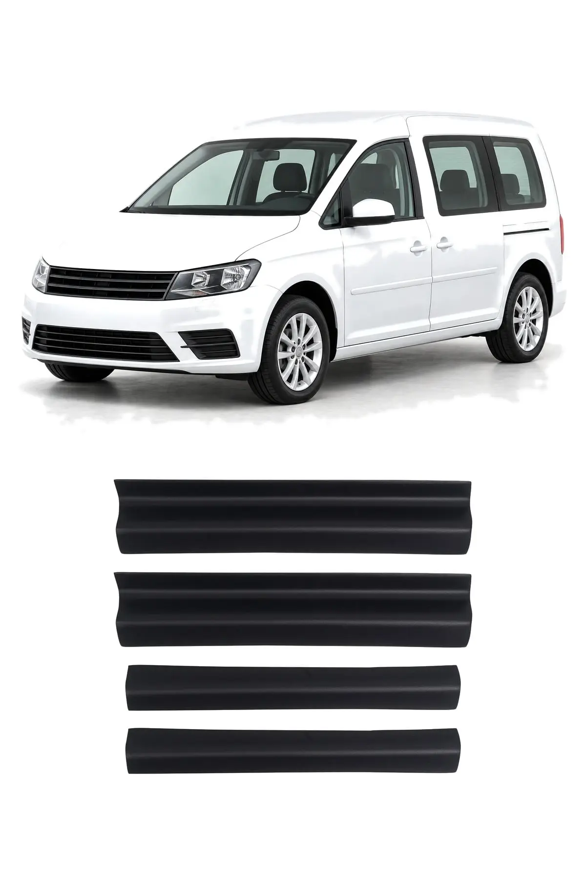 Volkswagen Caddy 2015-2020 Uyumlu Kapı Eşiği Koruma ABS 4 Parça Mat Siyah (1)