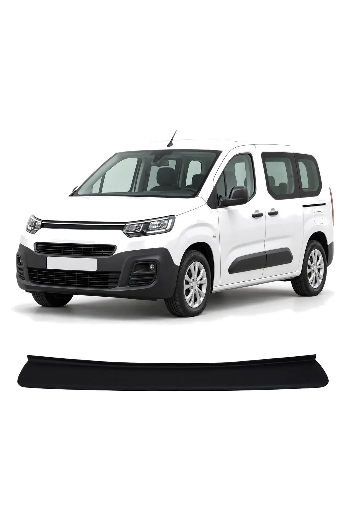 Citroen Berlingo 2019 ve Sonrası Uyumlu Arka Tampon Eşiği Koruma ABS Mat Siyah (1)