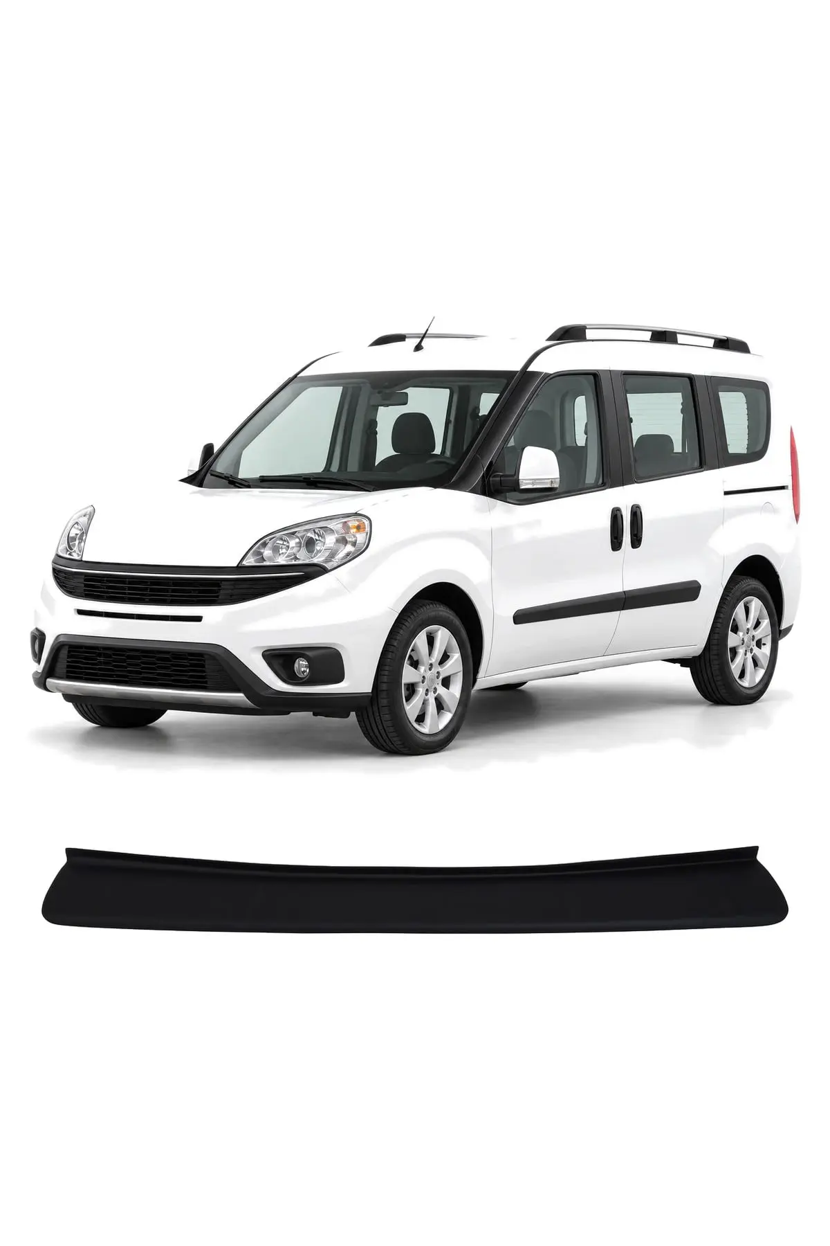 Fiat Doblo 2010-2023 Uyumlu Arka Tampon Eşiği Koruma ABS Parlak Siyah (1)