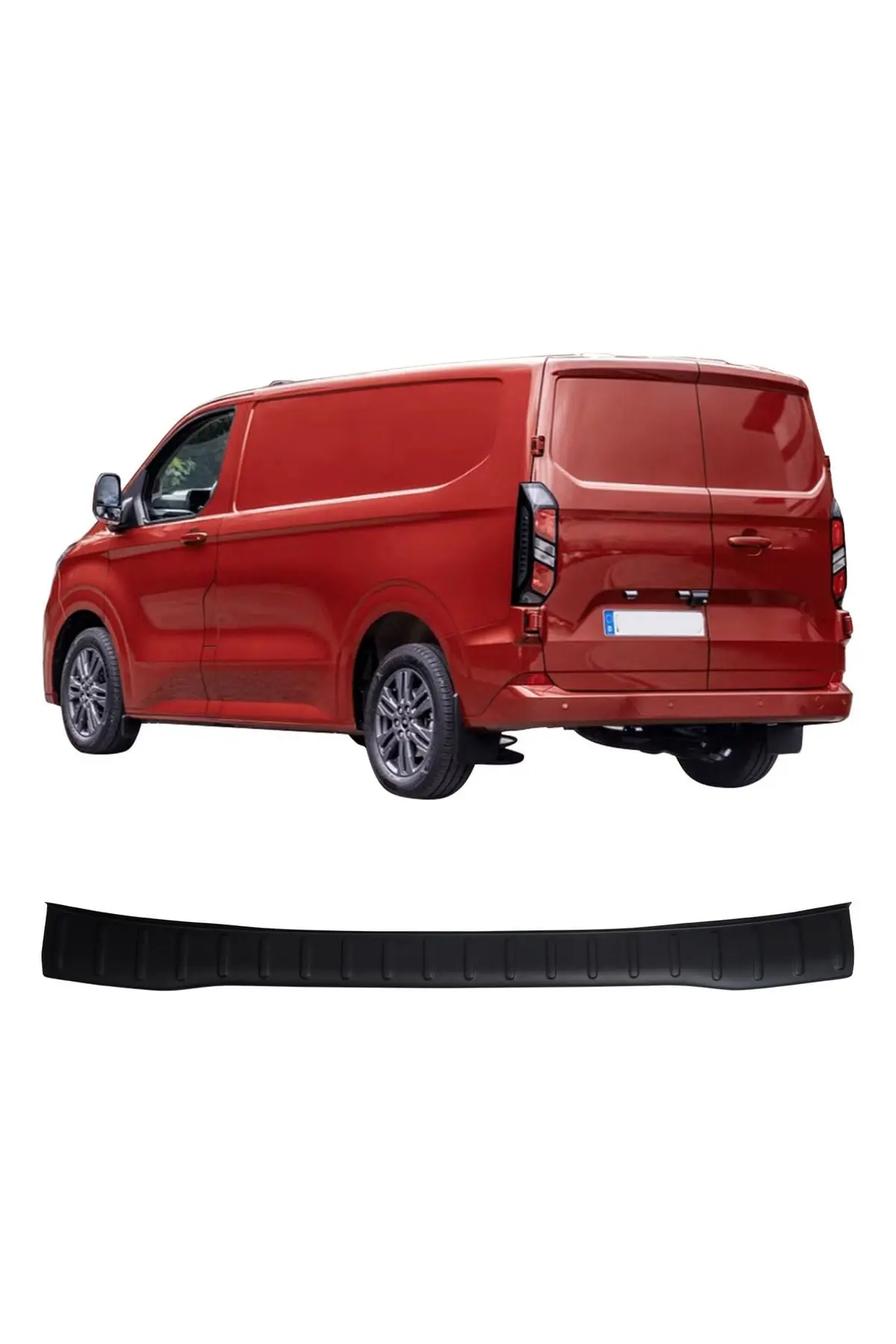 Ford Transit Custom 2023 ve Sonrası Uyumlu Arka Tampon Eşiği Koruma ABS Parlak Siyah (1)