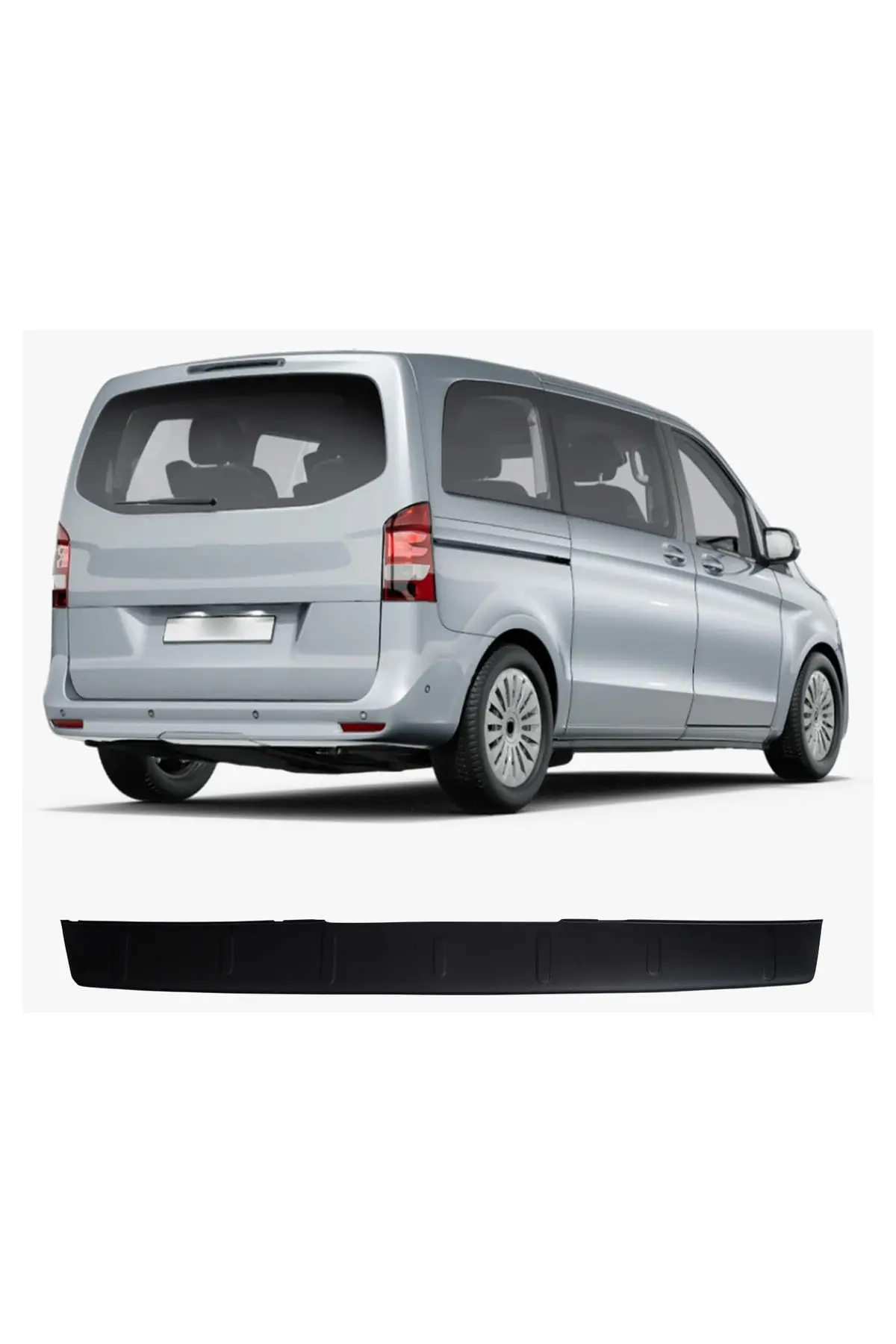 Mercedes-Benz Vito W447 2015-2020 Uyumlu Arka Tampon Eşiği Koruma ABS Parlak Siyah (1)