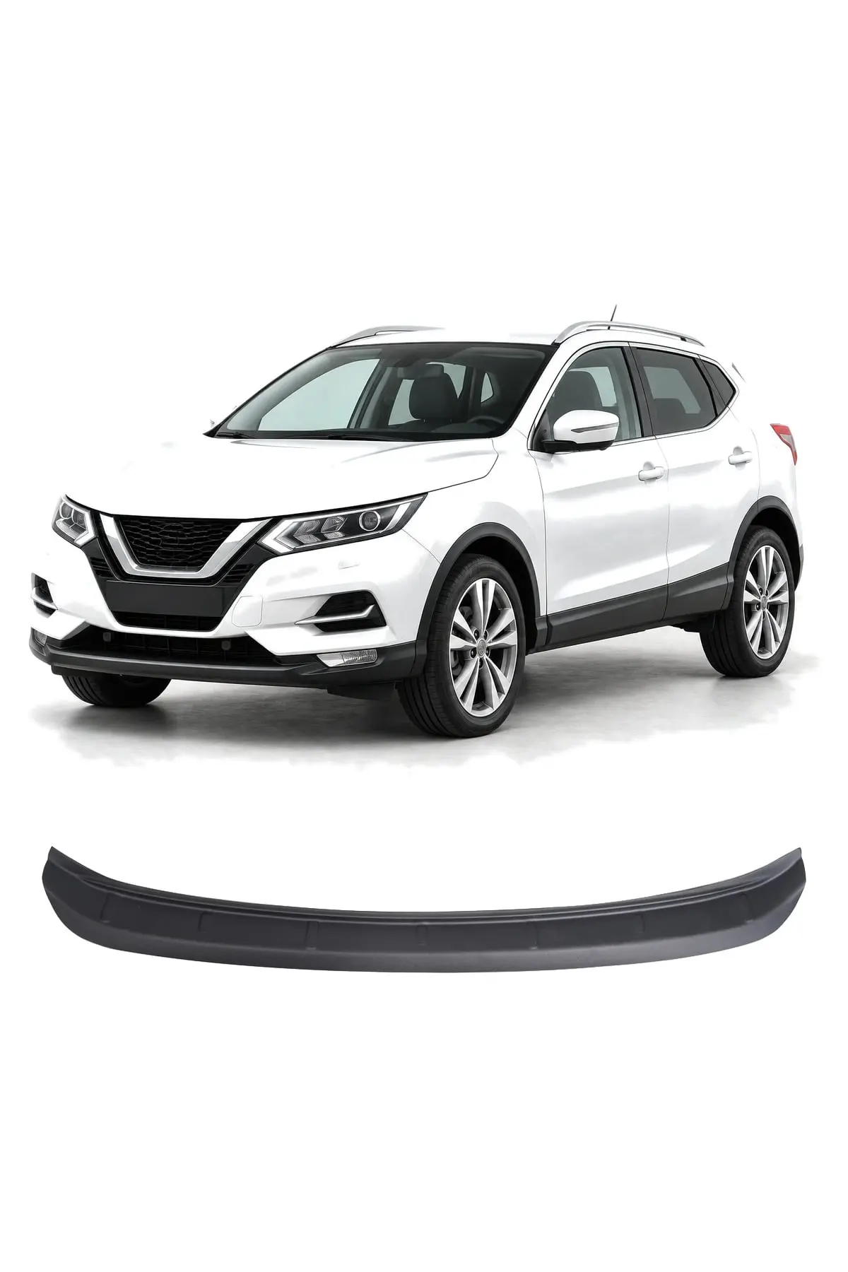 Nissan Qashqai 2014-2016 Uyumlu Arka Tampon Eşiği Koruma ABS Parlak Siyah (1)