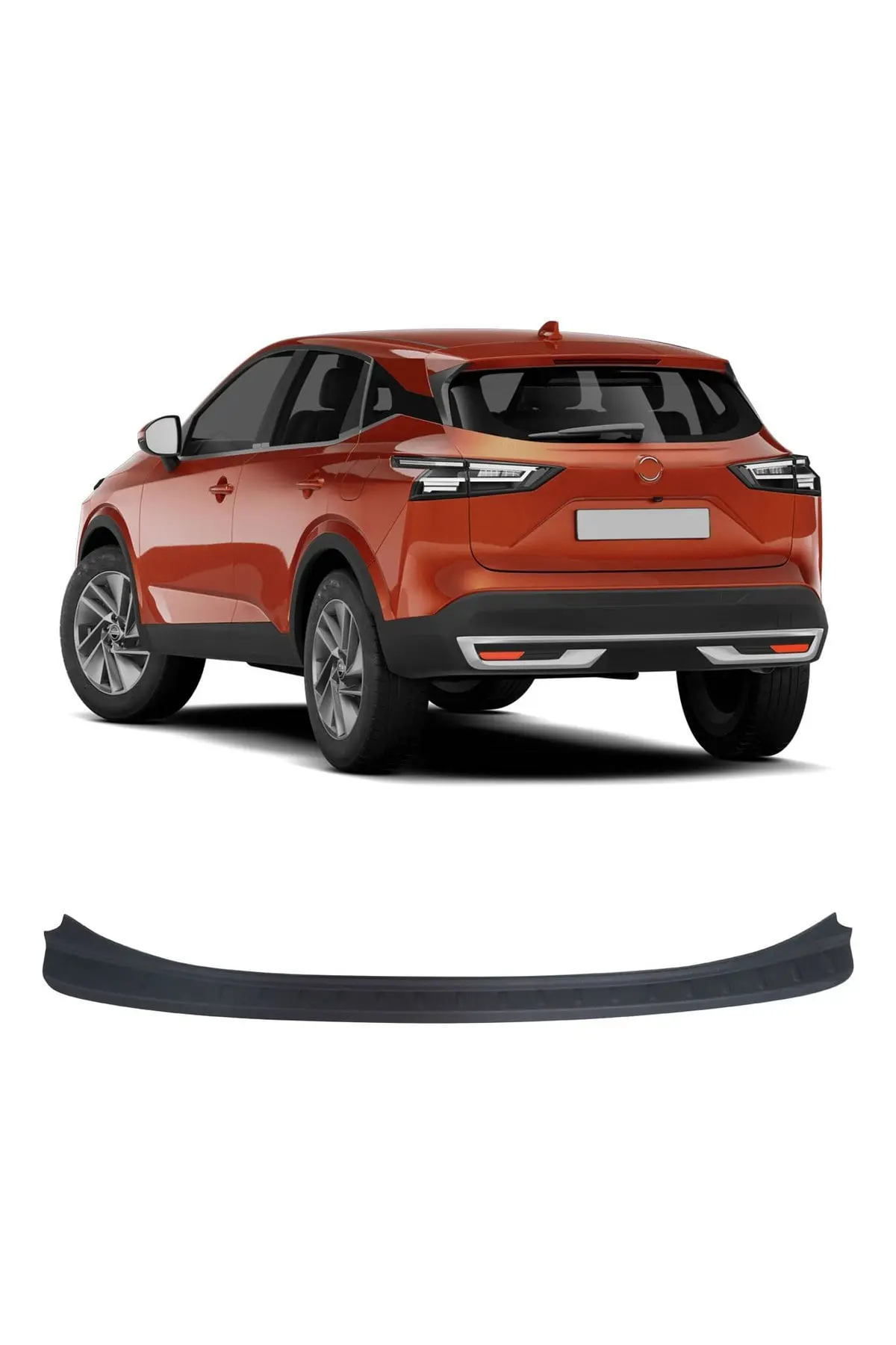 Nissan Qashqai 2021 ve Sonrası Uyumlu Arka Tampon Eşiği Koruma ABS Parlak Siyah (1)