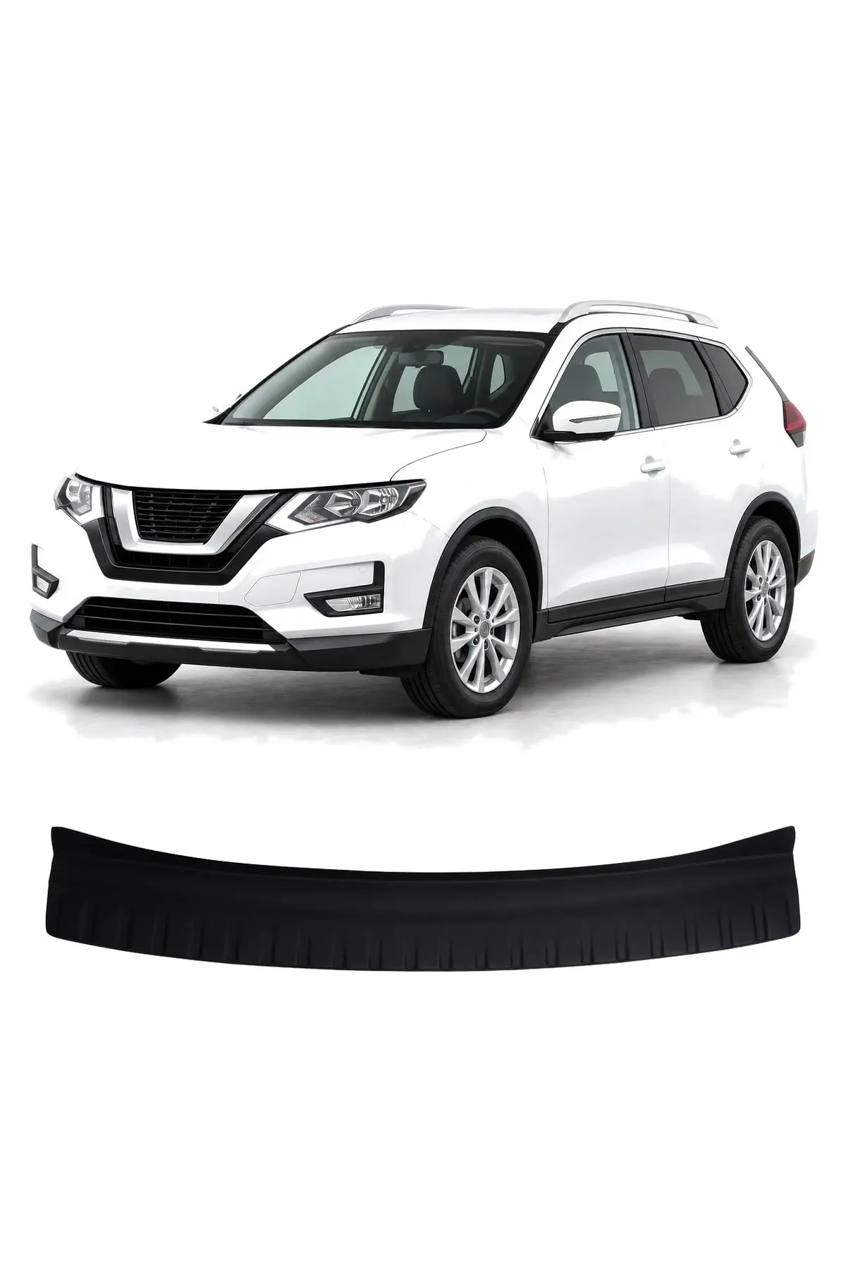 Nissan X-Trail 2017-2021 Uyumlu Arka Tampon Eşiği Koruma ABS Parlak Siyah (1)