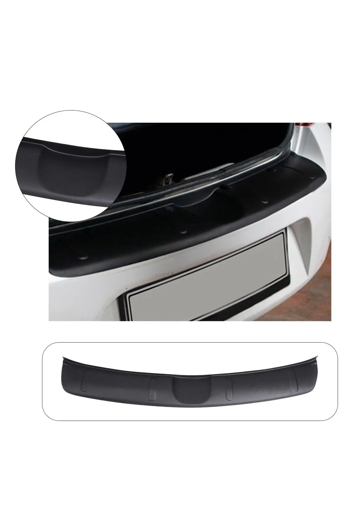 Renault Symbol 2009-2013 Uyumlu Arka Tampon Eşiği Koruma ABS Parlak Siyah (1)