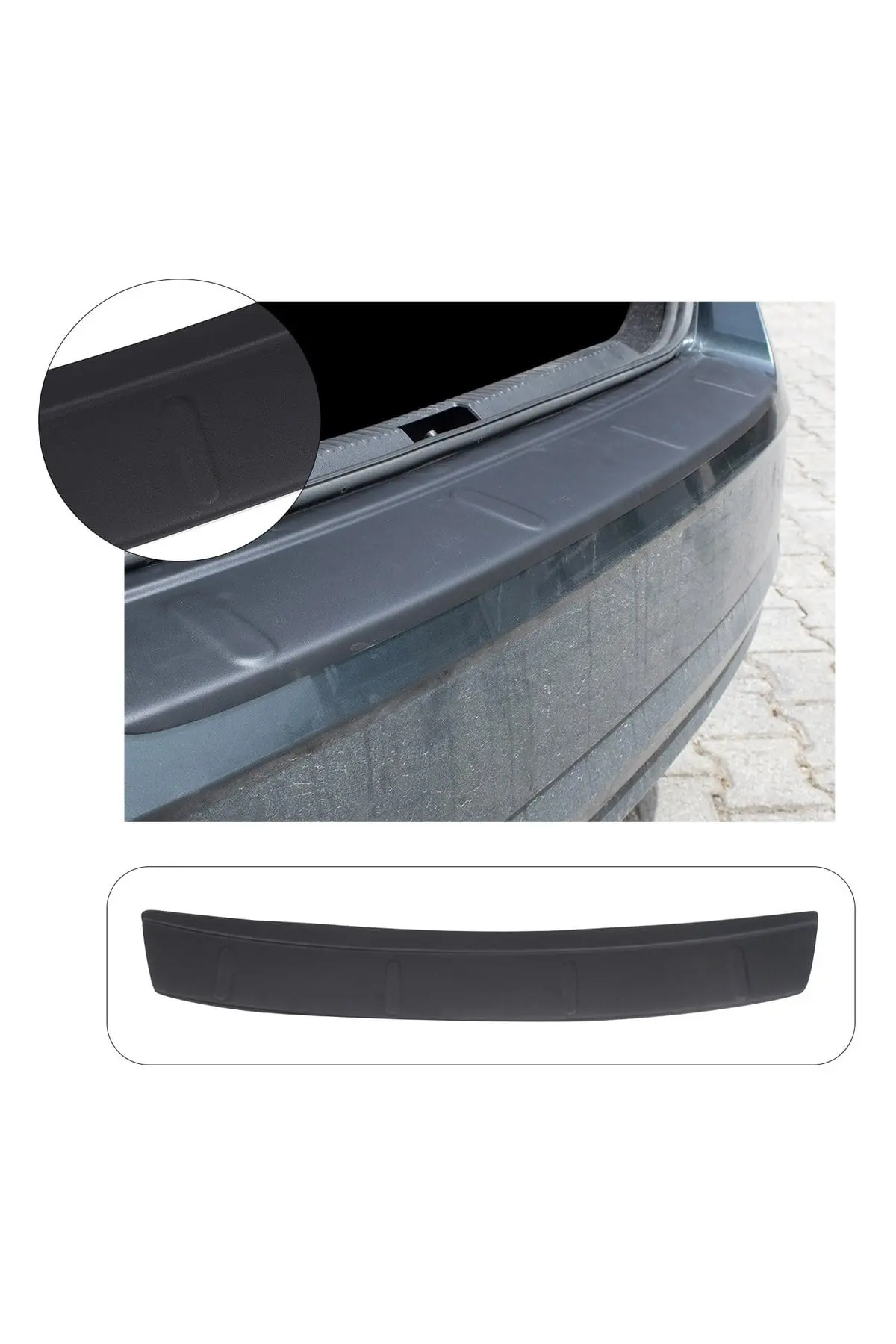 Skoda Octavia 3 2013-2019 Uyumlu Arka Tampon Eşiği Koruma ABS Parlak Siyah (1)