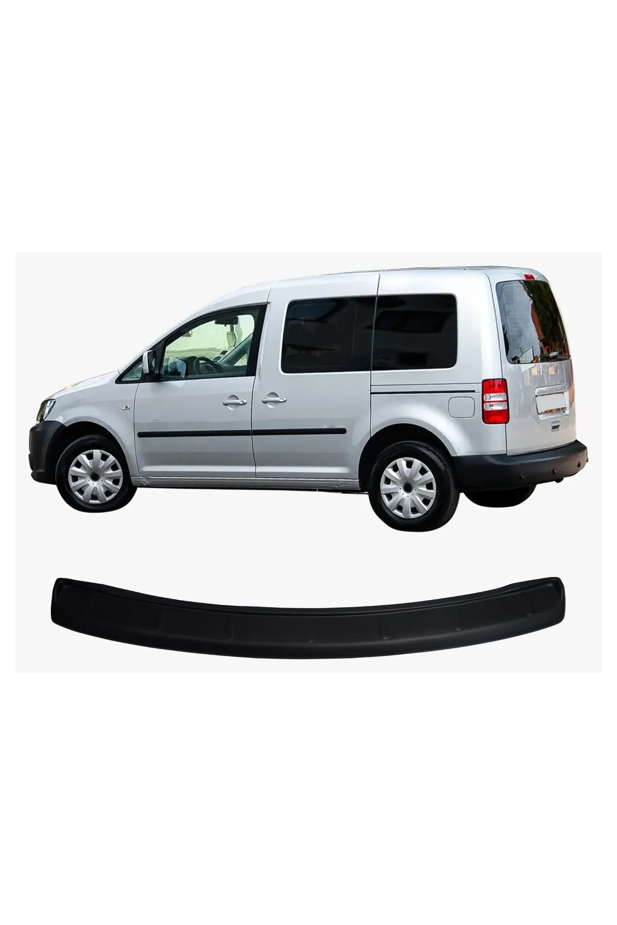 Volkswagen Caddy 2003-2015 Uyumlu Arka Tampon Eşiği Koruma ABS Parlak Siyah (1)