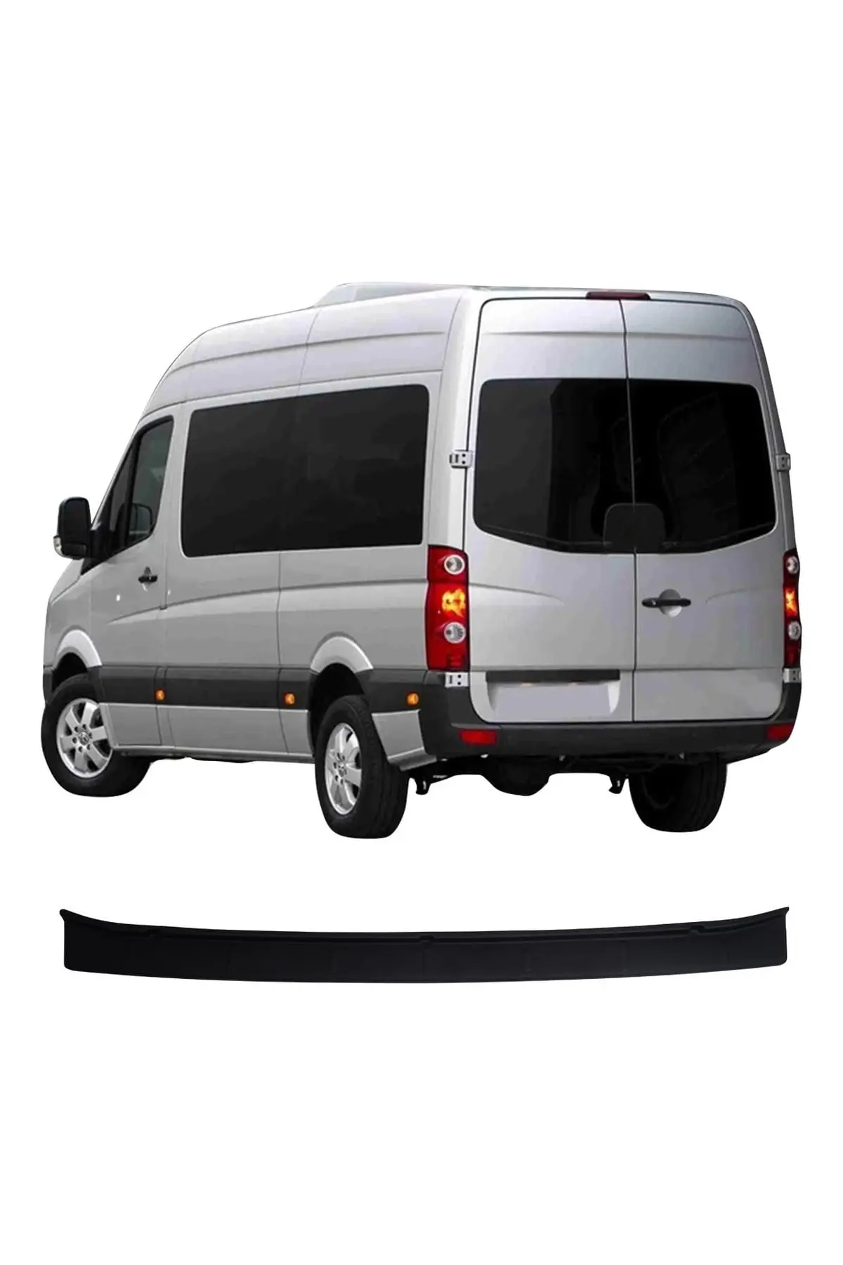 Volkswagen Crafter 2006-2012 Uyumlu Arka Tampon Eşiği Koruma ABS Parlak Siyah (1)