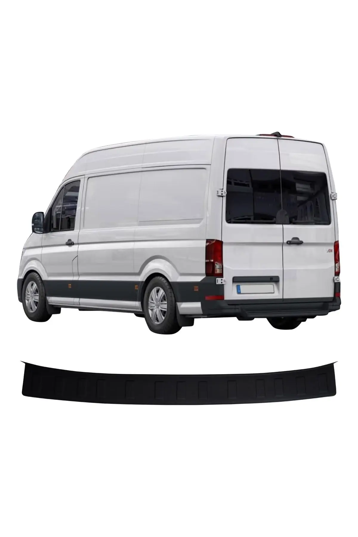 Volkswagen Crafter 2018 ve Sonrası Uyumlu Arka Tampon Eşiği Koruma ABS Parlak Siyah (1)