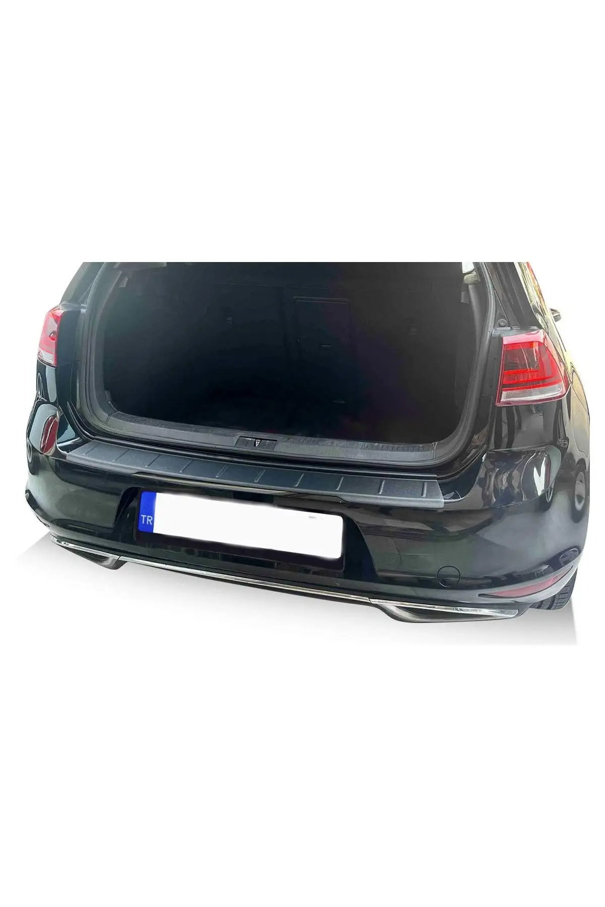 Volkswagen Golf 7 2013-2021 Uyumlu Arka Tampon Eşiği Koruma ABS Parlak Siyah (1)