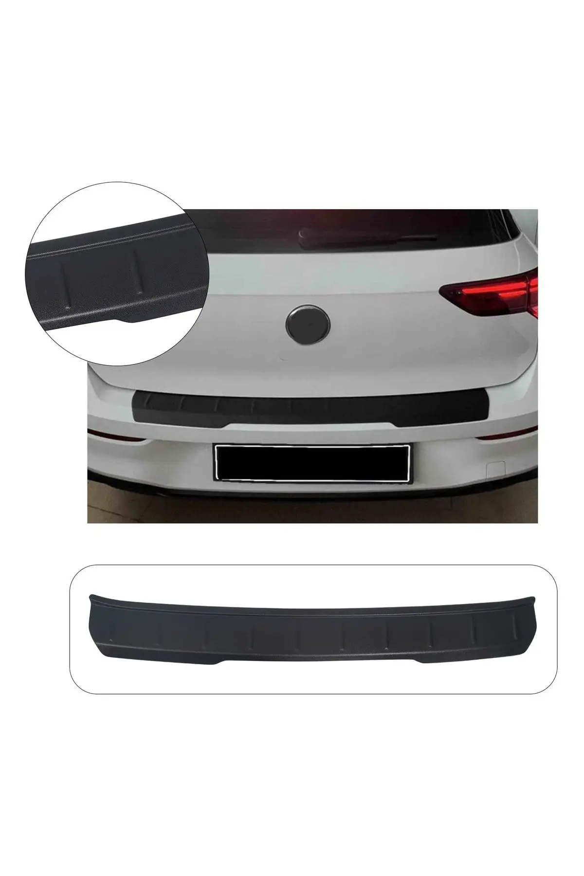 Volkswagen Golf 8 2020 ve Sonrası Uyumlu Arka Tampon Eşiği Koruma ABS Parlak Siyah (1)