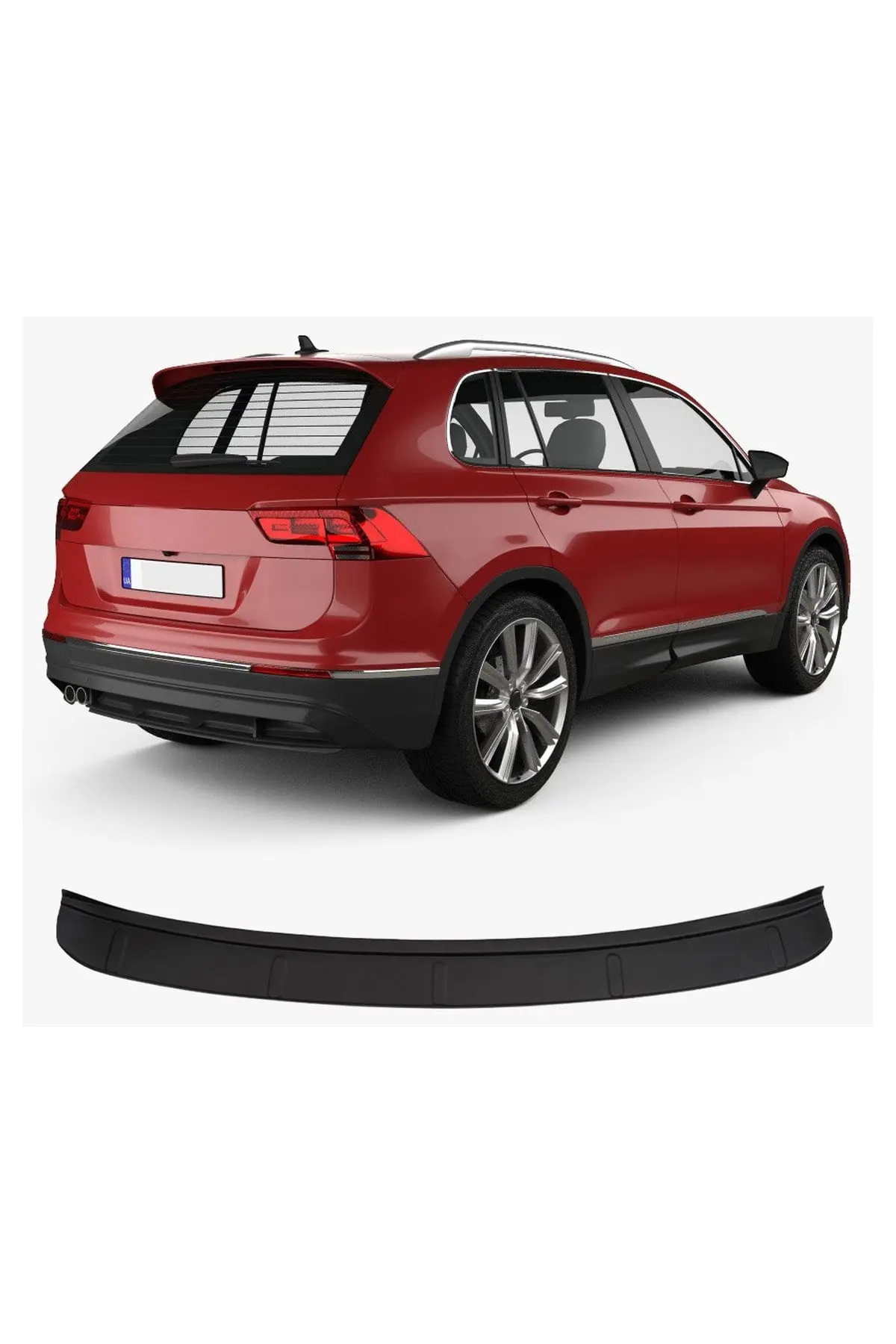 Volkswagen Tiguan 2016 ve Sonrası Uyumlu Arka Tampon Eşiği Koruma ABS Parlak Siyah (1)
