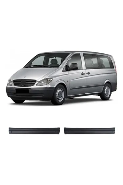 Mercedes-Benz Vito W639 2004-2010 Uyumlu Kapı Eşiği Koruma ABS 2 Parça Parlak Siyah