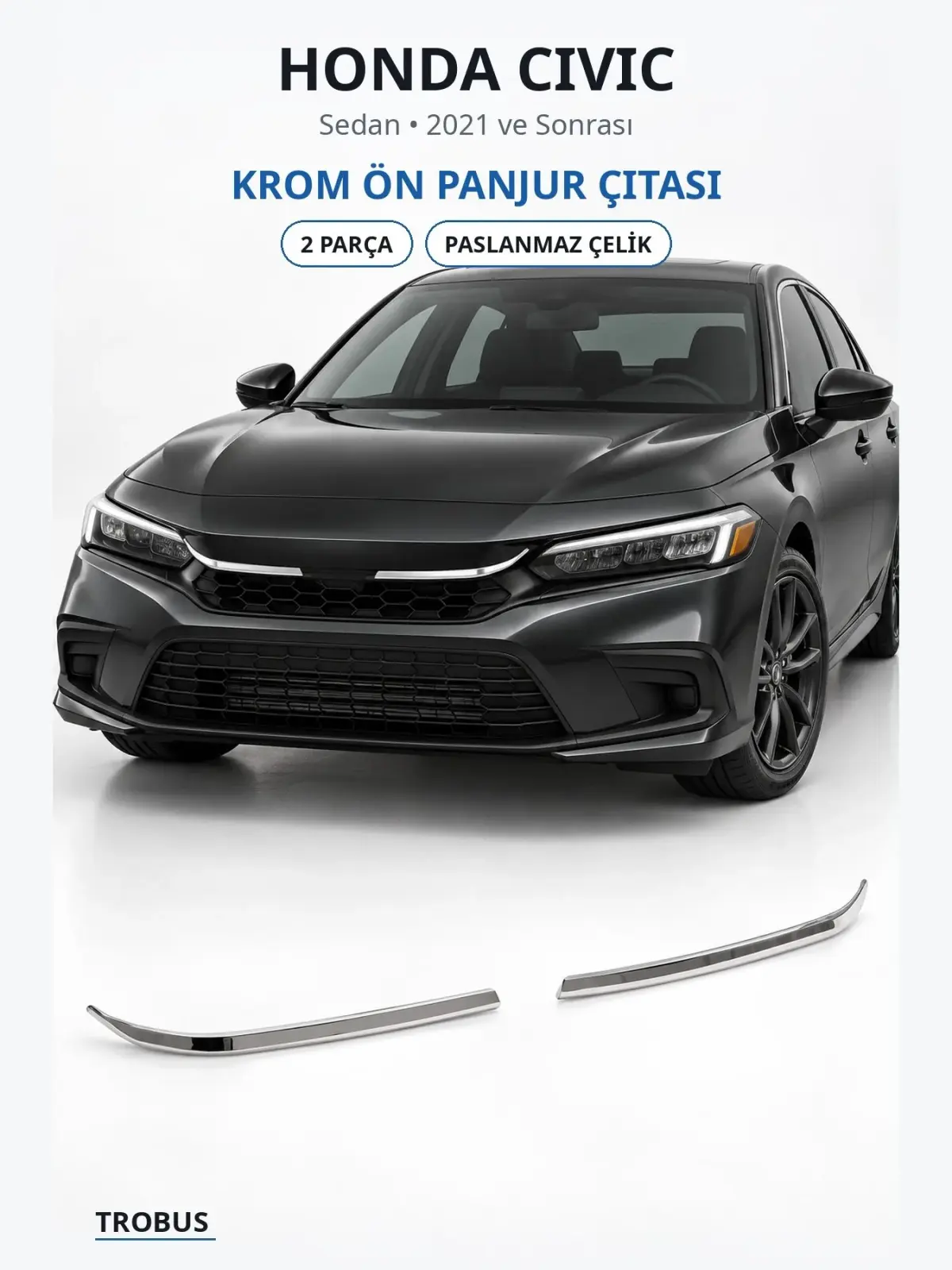 Honda Civic krom ön panjur çıtası 1