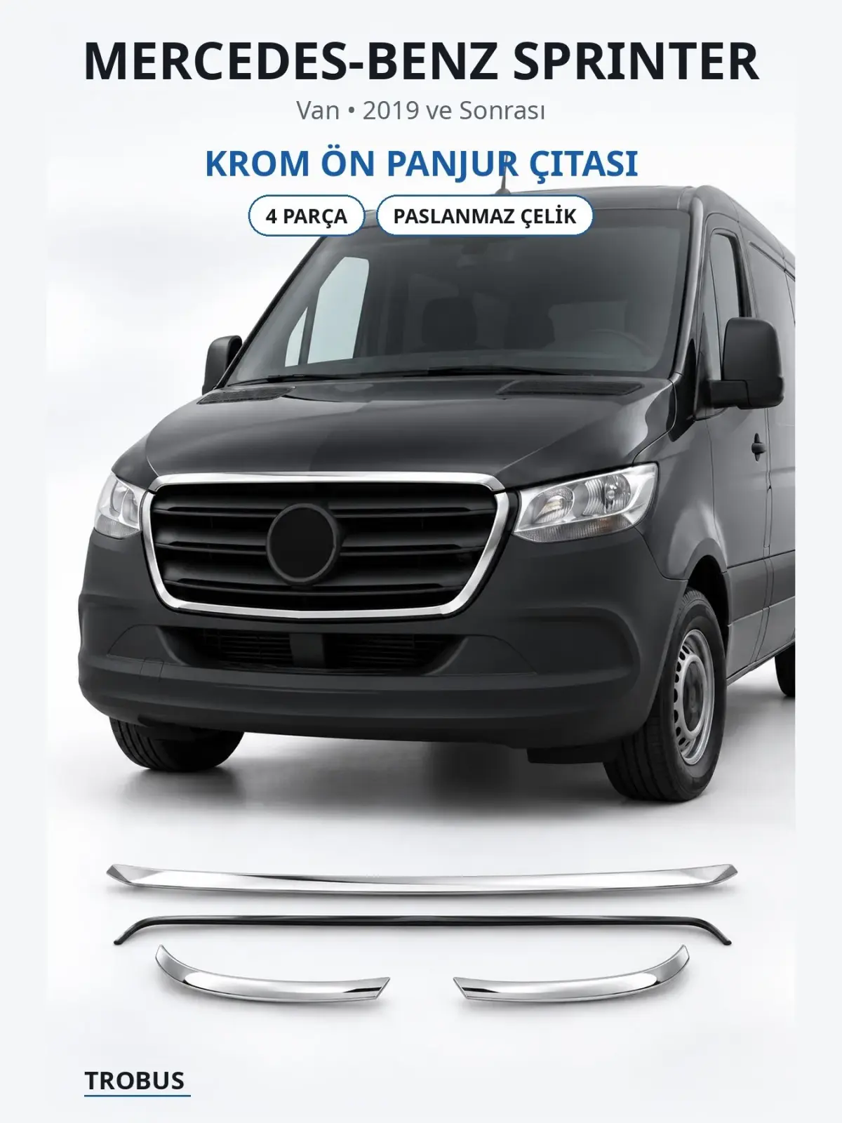 Mercedes-Benz Sprinter krom ön panjur çıtası 1