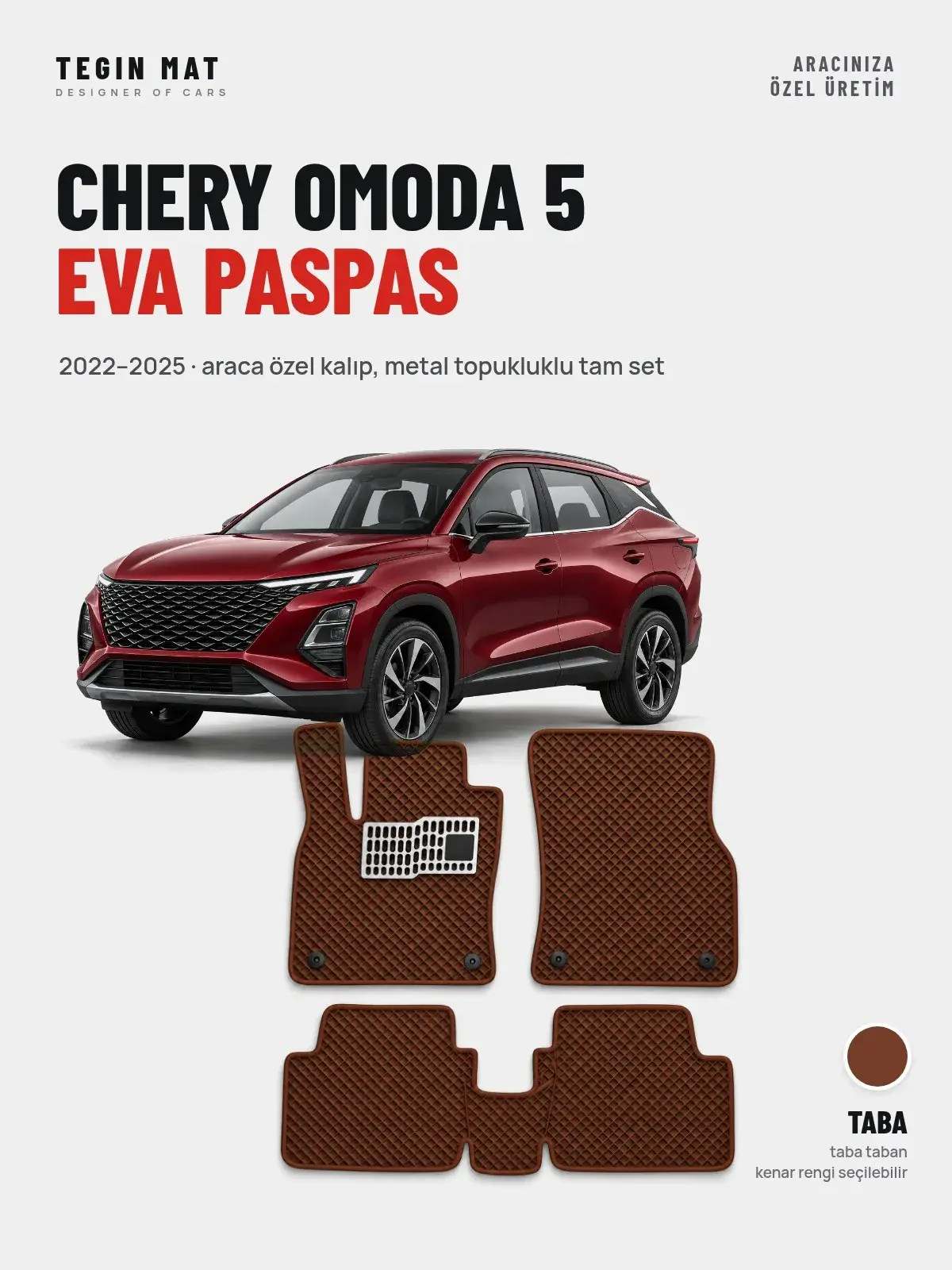 Chery Omoda 5 EVA Oto Paspas Tam Set (2022–2025) Taba – Araca Özel Kalıp (1)