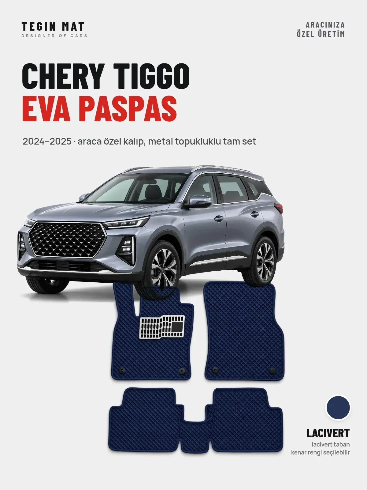 Chery Tiggo EVA Oto Paspas Tam Set (2024–2025) Lacivert – Araca Özel Kalıp (1)