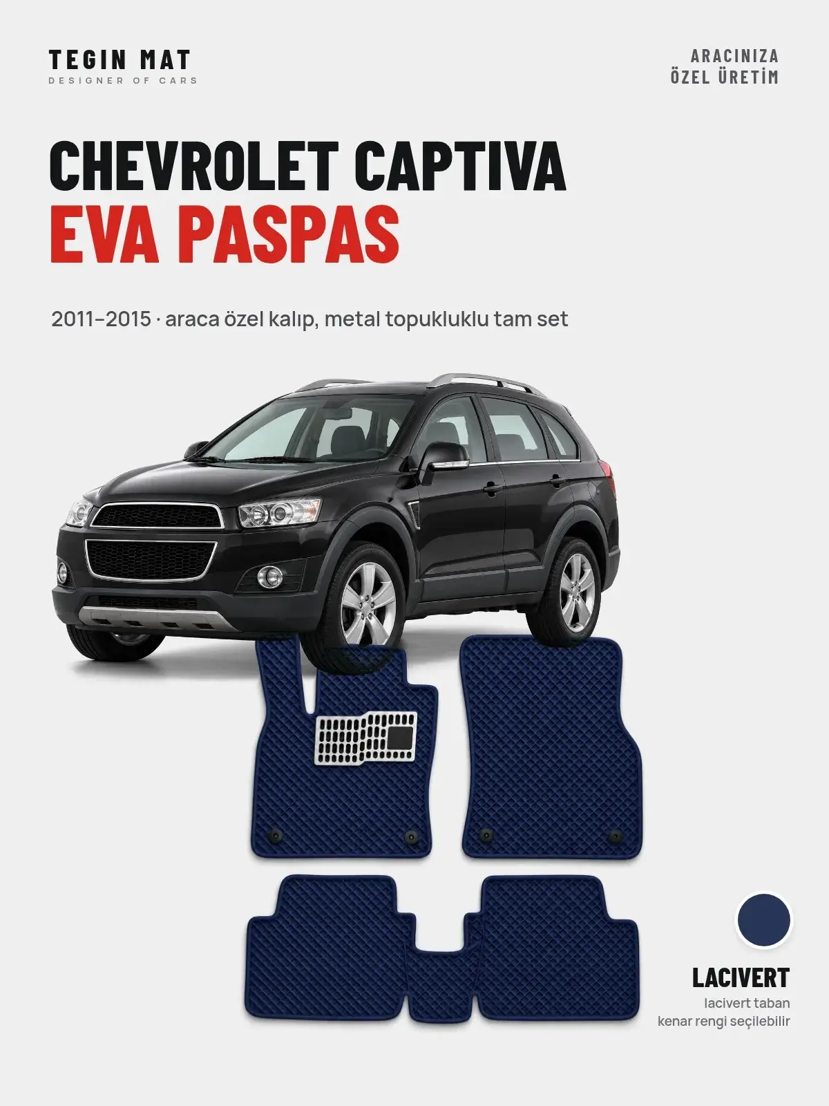 Chevrolet Captiva EVA Oto Paspas Tam Set (2011–2015) Lacivert – Araca Özel Kalıp (1)