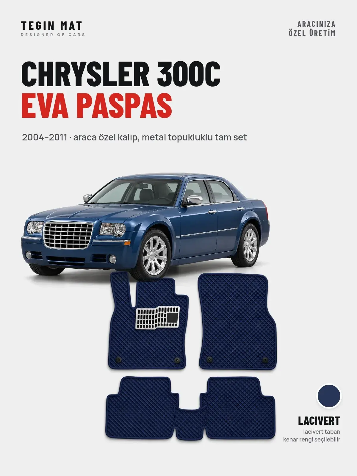 Chrysler 300C EVA Oto Paspas Tam Set (2004–2011) Lacivert – Araca Özel Kalıp (1)
