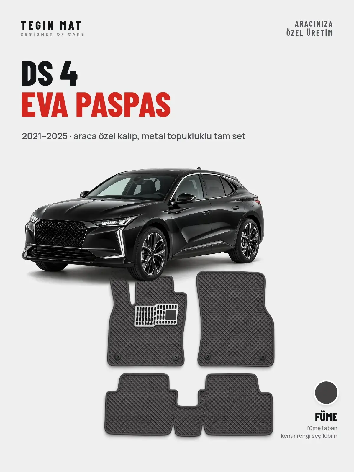 DS 4 EVA Oto Paspas Tam Set (2021–2025) Füme – Araca Özel Kalıp (1)