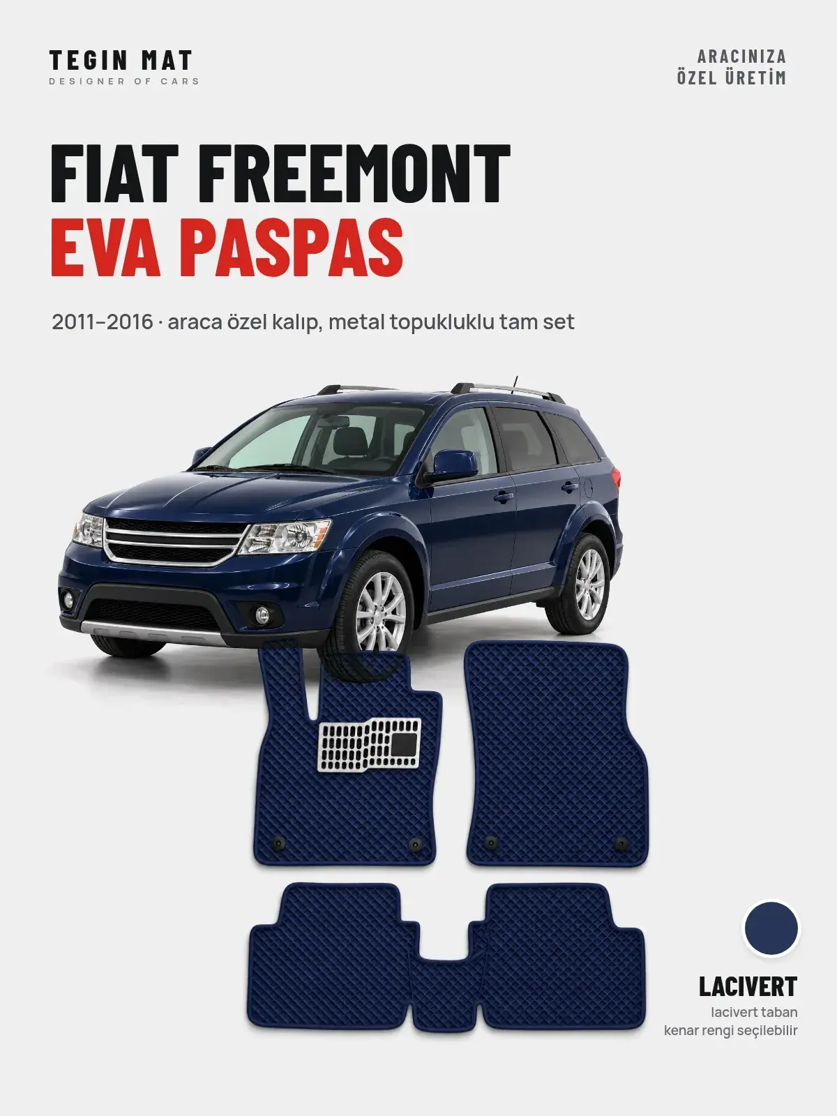 Fiat Freemont EVA Oto Paspas Tam Set (2011–2016) Lacivert – Araca Özel Kalıp (1)
