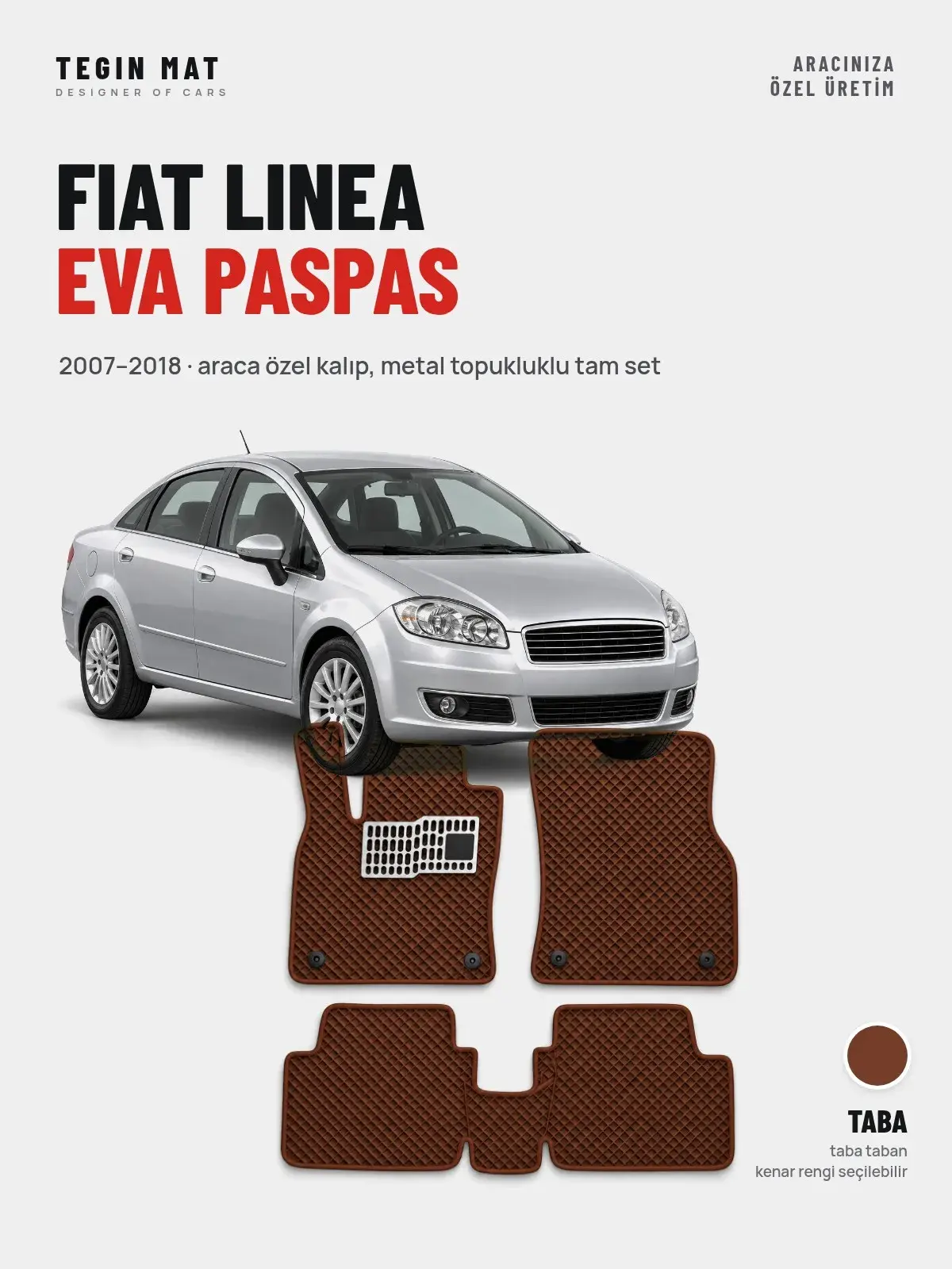 Fiat Linea EVA Oto Paspas Tam Set (2007–2018) Taba – Araca Özel Kalıp (1)