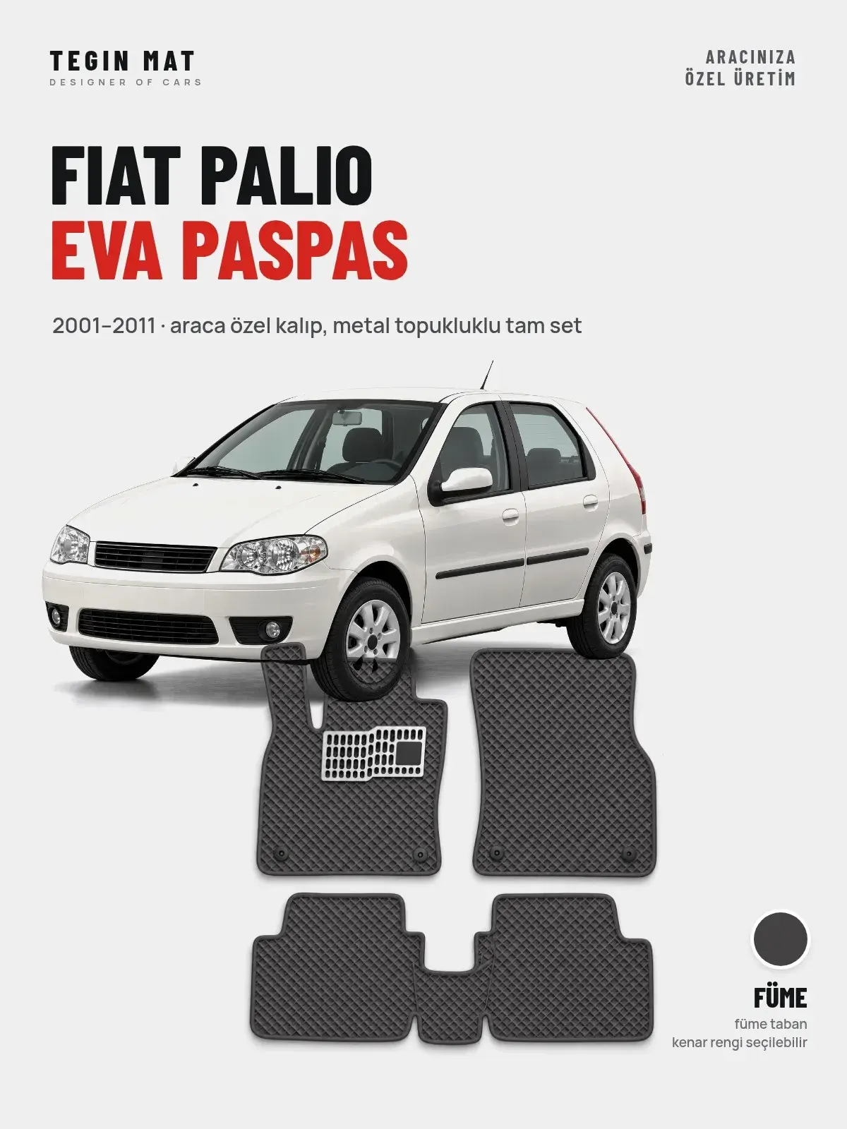 Fiat Palio EVA Oto Paspas Tam Set (2001–2011) Füme – Araca Özel Kalıp (1)