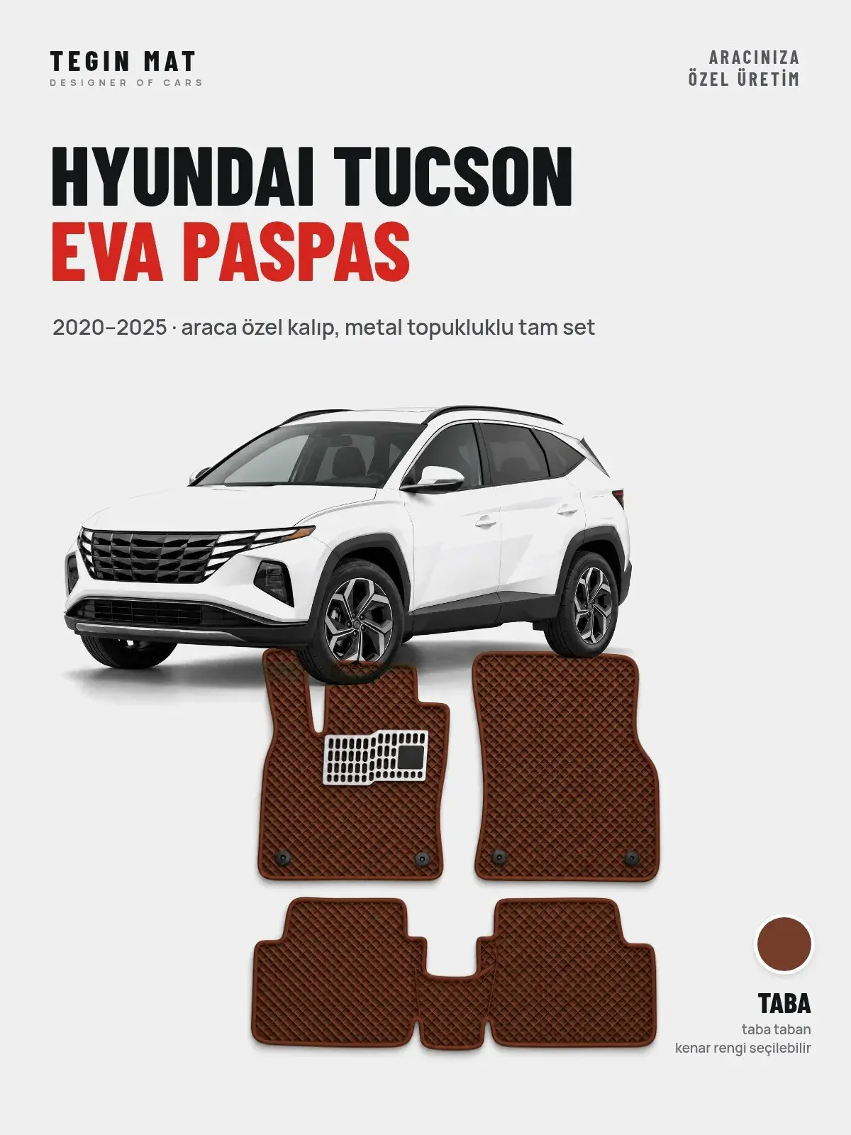 Hyundai Tucson EVA Oto Paspas Tam Set (2020–2025) Taba – Araca Özel Kalıp (1)