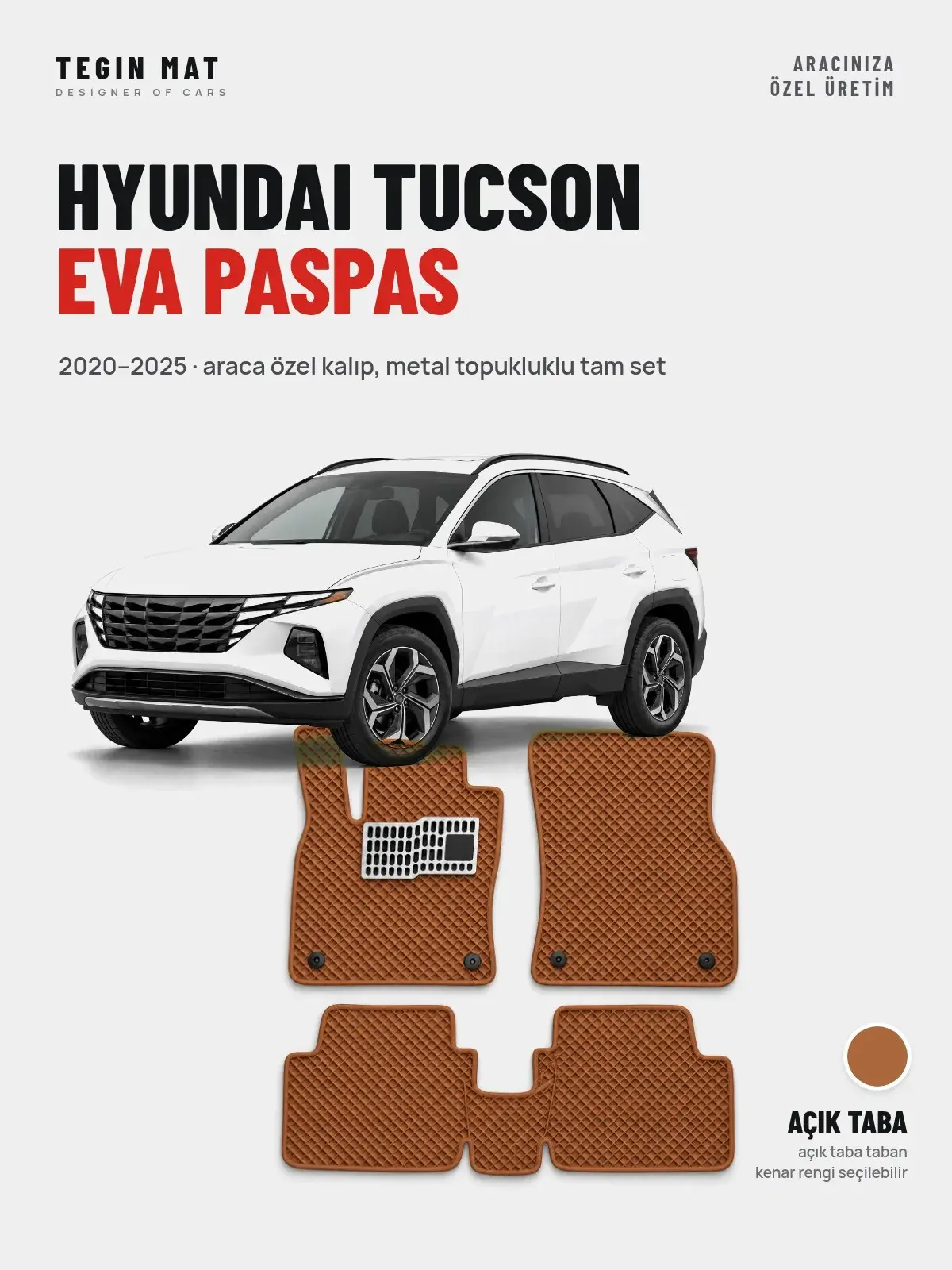 Hyundai Tucson EVA Oto Paspas Tam Set (2020–2025) Açık Taba – Araca Özel Kalıp (1)