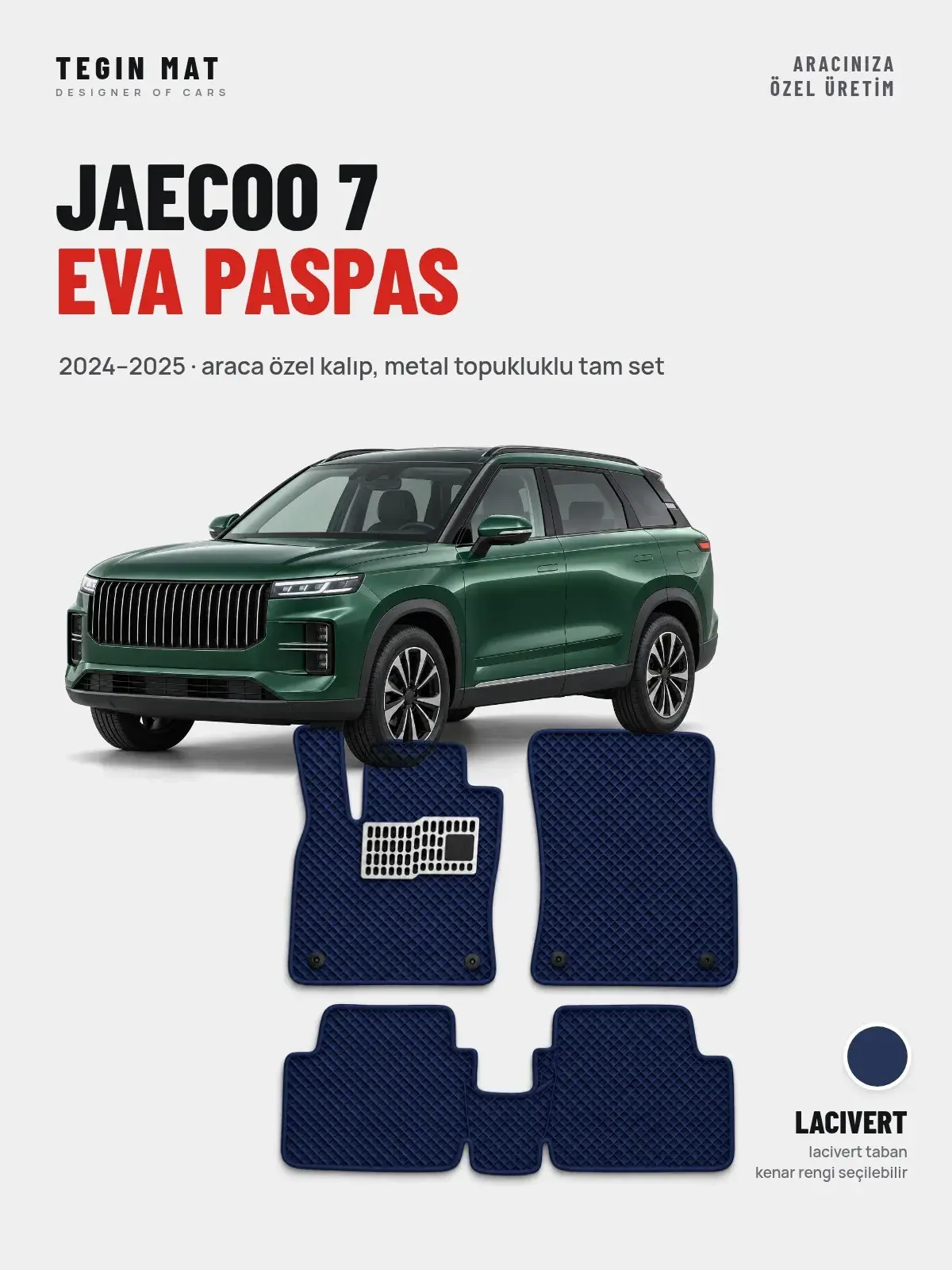 Jaecoo 7 EVA Oto Paspas Tam Set (2024–2025) Lacivert – Araca Özel Kalıp (1)