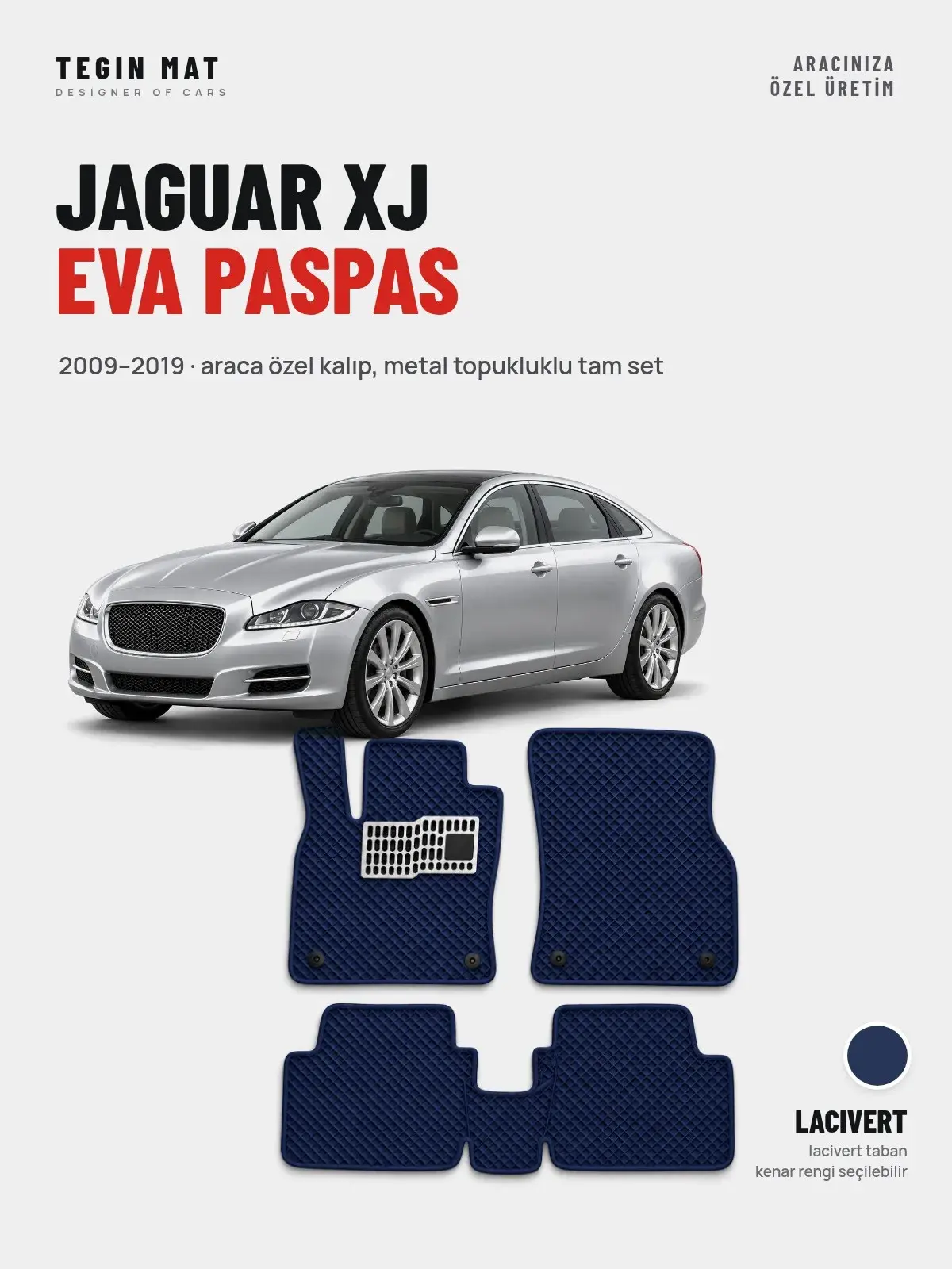 Jaguar XJ EVA Oto Paspas Tam Set (2009–2019) Lacivert – Araca Özel Kalıp (1)