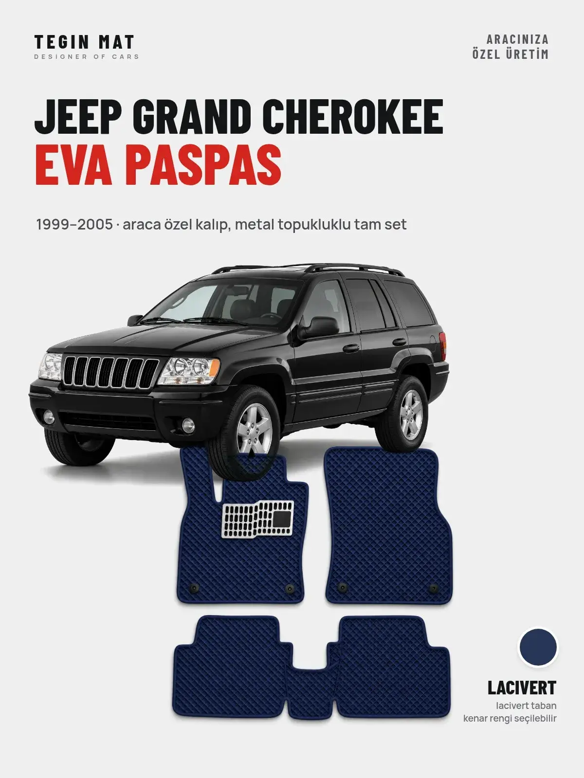 Jeep Grand Cherokee EVA Oto Paspas Tam Set (1999–2005) Lacivert – Araca Özel Kalıp (1)