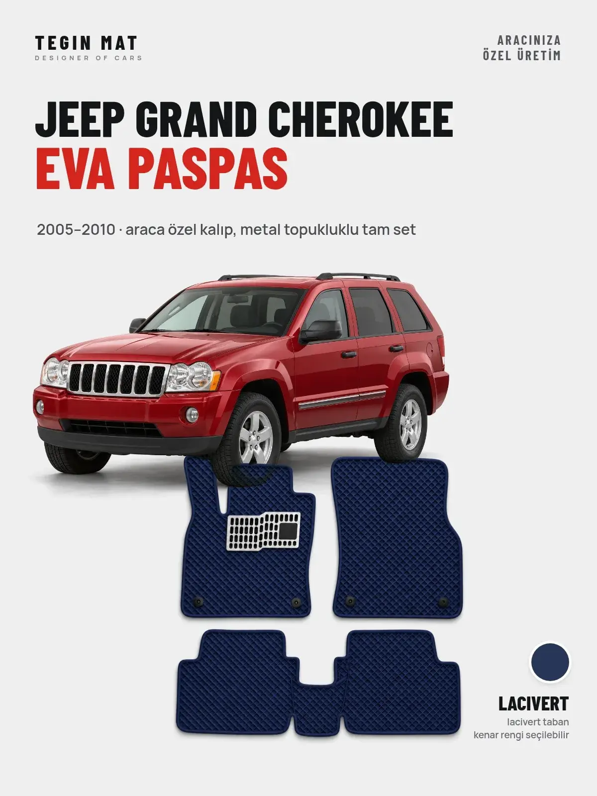 Jeep Grand Cherokee EVA Oto Paspas Tam Set (2005–2010) Lacivert – Araca Özel Kalıp (1)