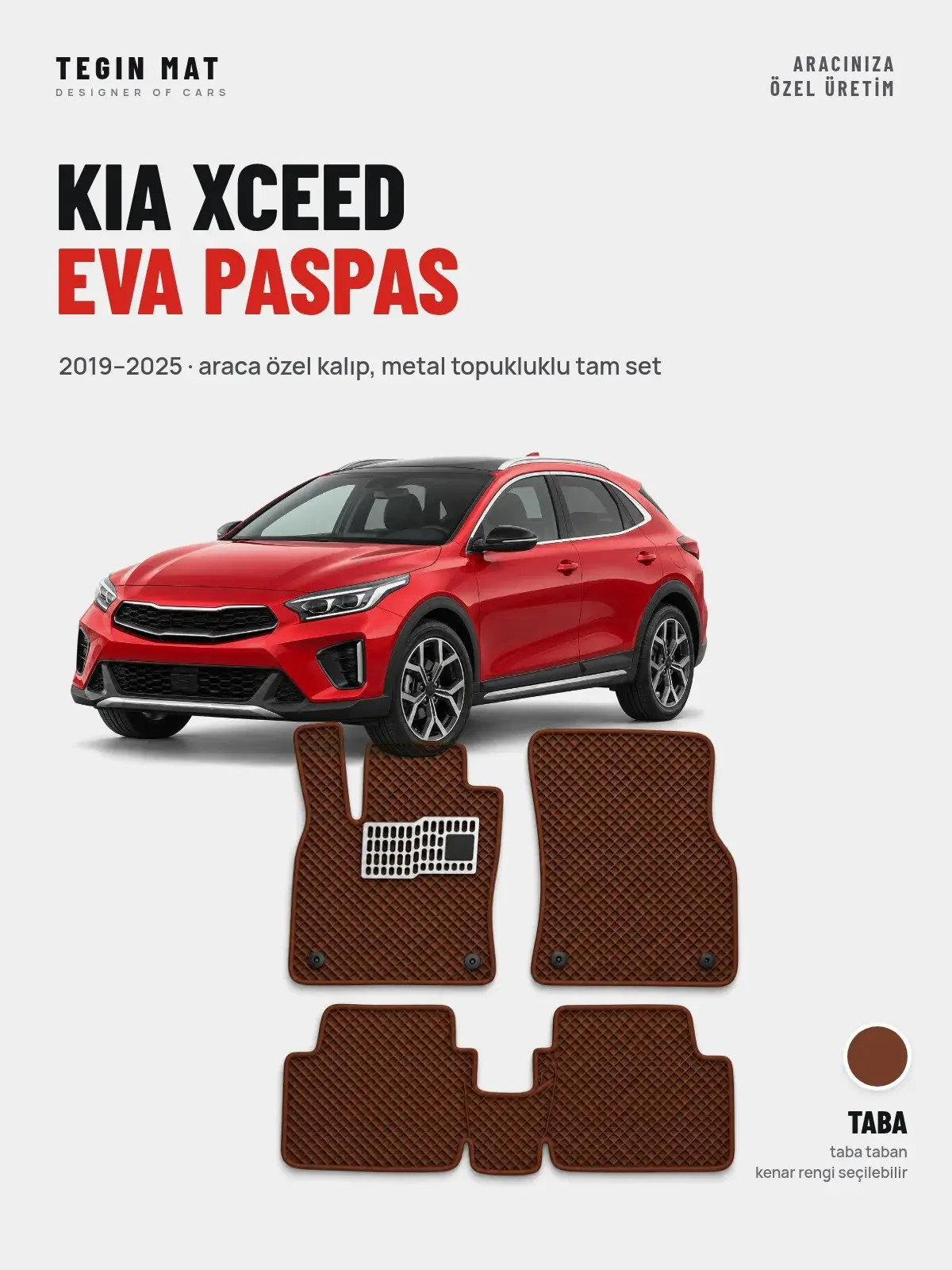 Kia XCeed EVA Oto Paspas Tam Set (2019–2025) Taba – Araca Özel Kalıp (1)