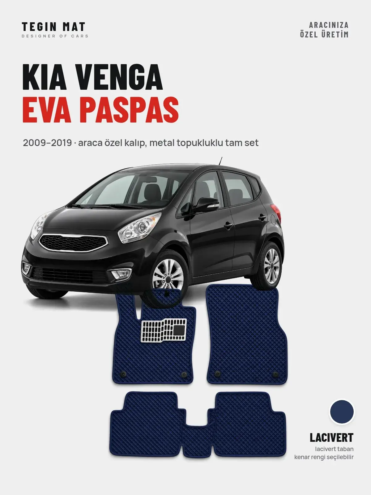 Kia Venga EVA Oto Paspas Tam Set (2009–2019) Lacivert – Araca Özel Kalıp (1)
