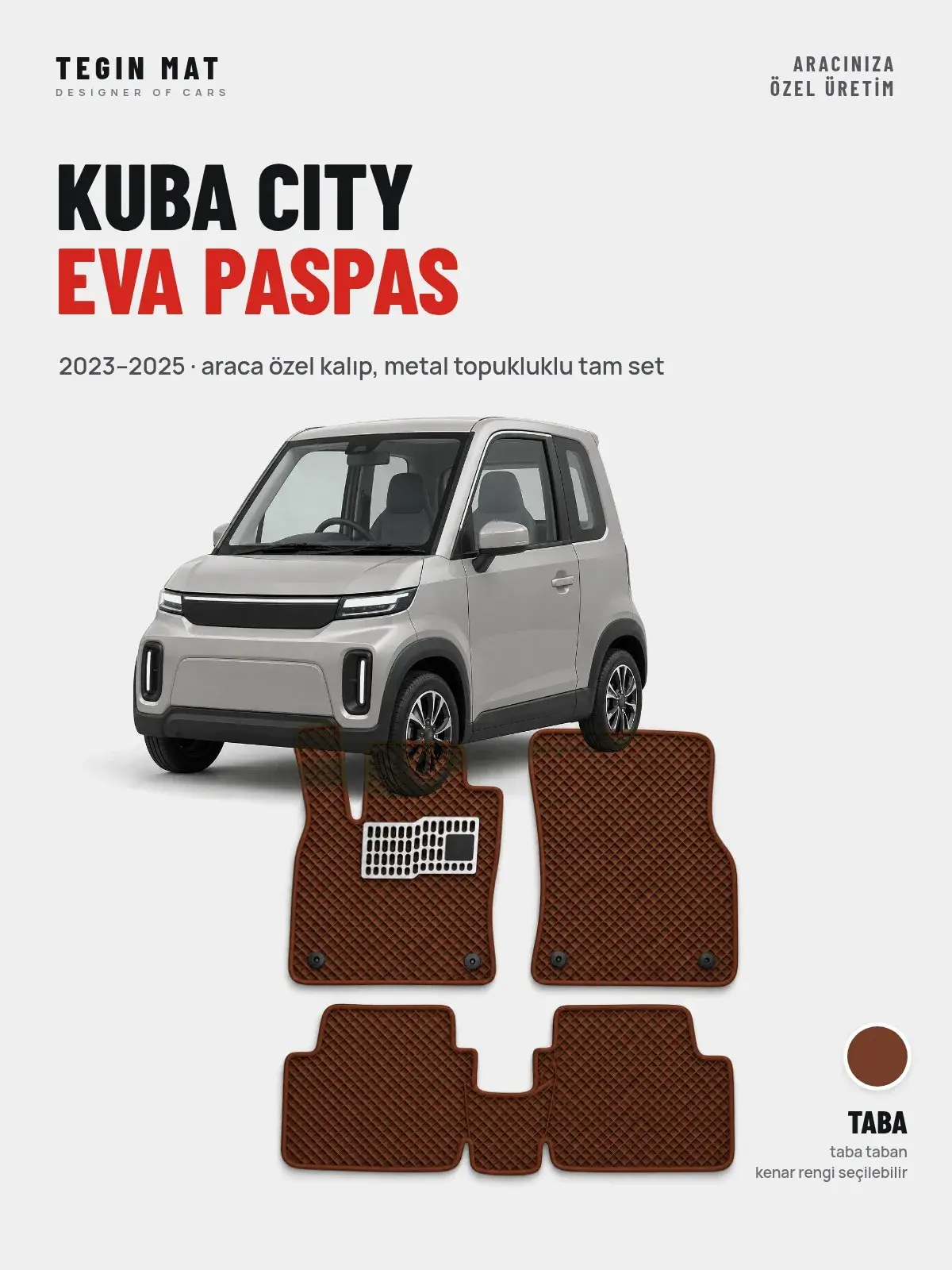 Kuba City EVA Oto Paspas Tam Set (2023–2025) Taba – Araca Özel Kalıp (1)
