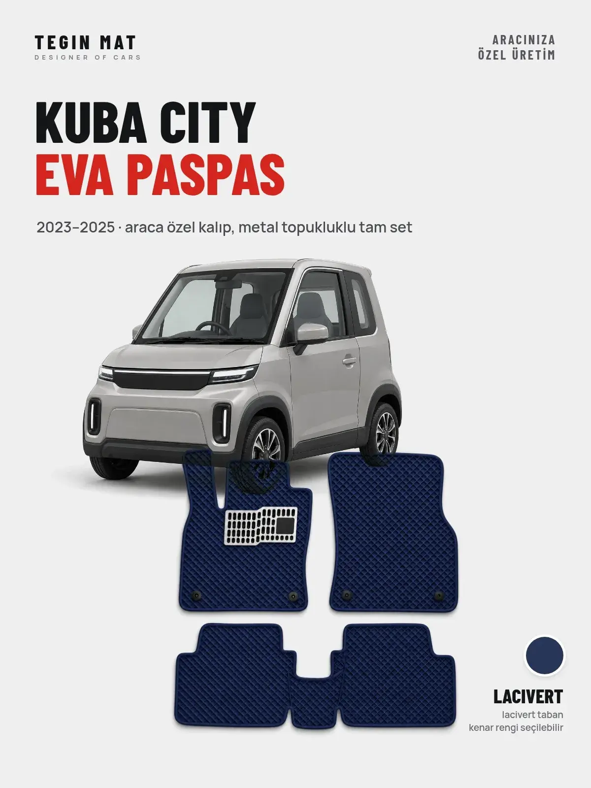 Kuba City EVA Oto Paspas Tam Set (2023–2025) Lacivert – Araca Özel Kalıp (1)