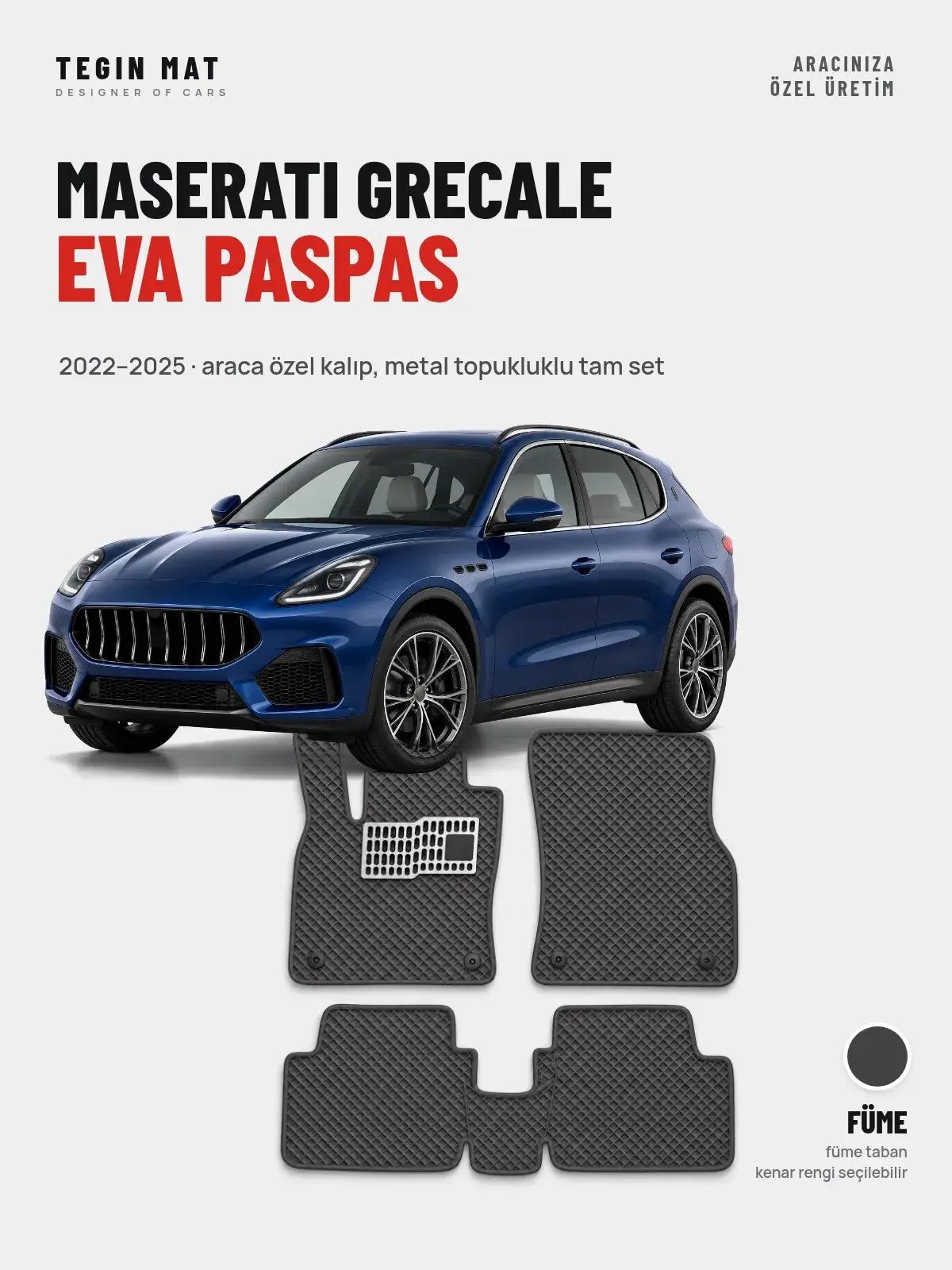 Maserati Grecale EVA Oto Paspas Tam Set (2022–2025) Füme – Araca Özel Kalıp (1)