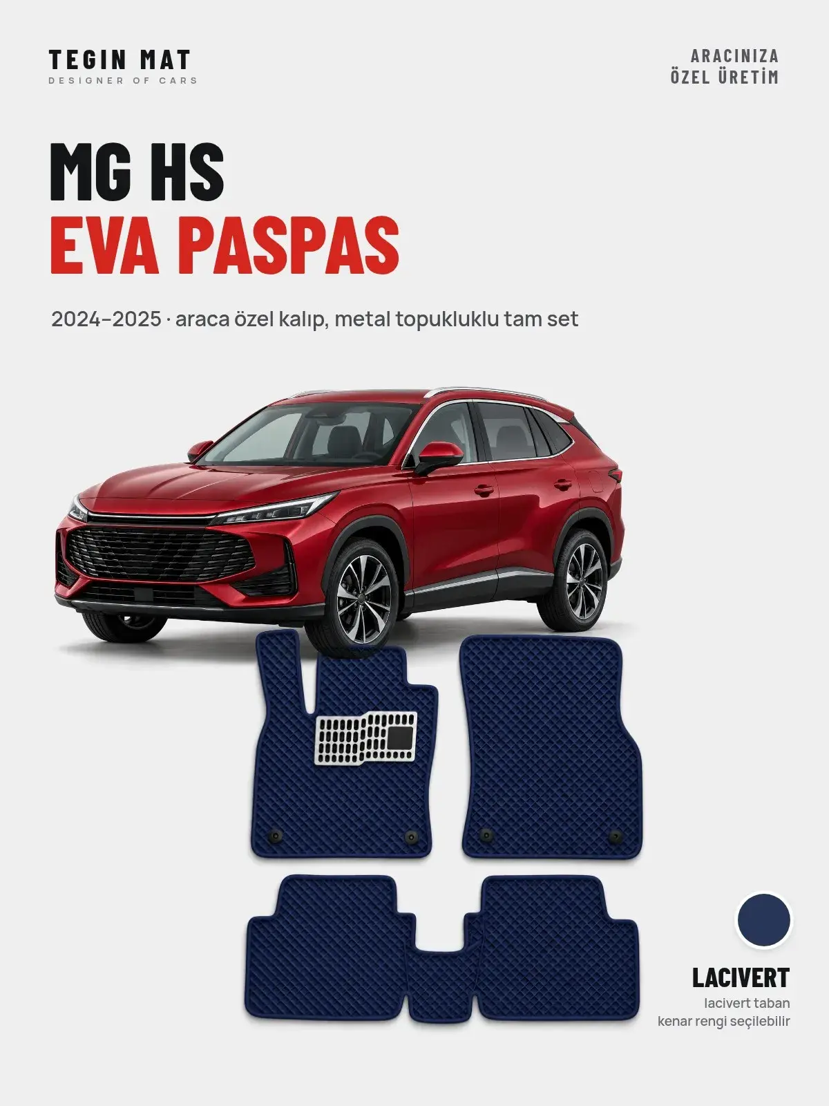 MG HS EVA Oto Paspas Tam Set (2024–2025) Lacivert – Araca Özel Kalıp (1)